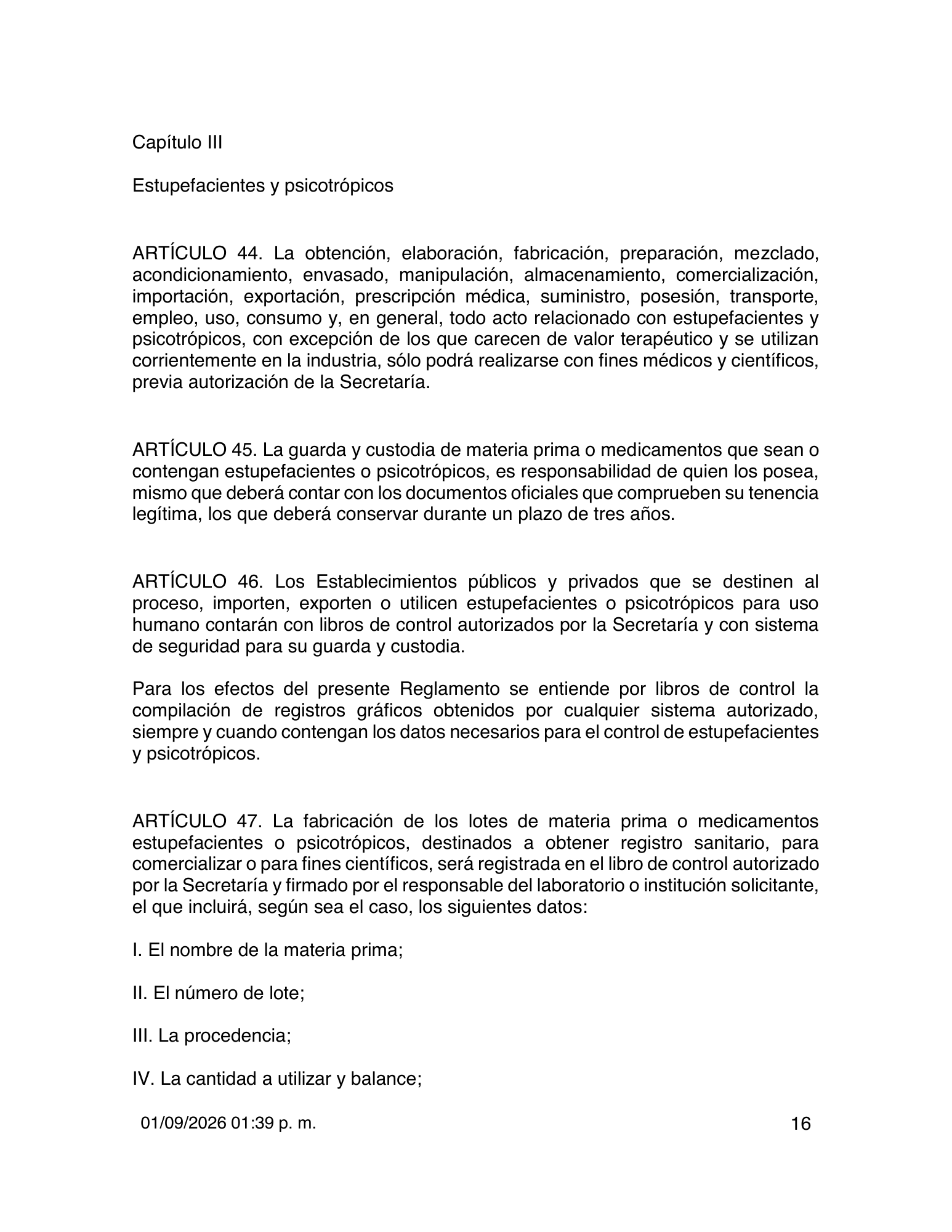 Reglamento de Insumos para la Salud — 2026 compiled expression — official PDF page 16