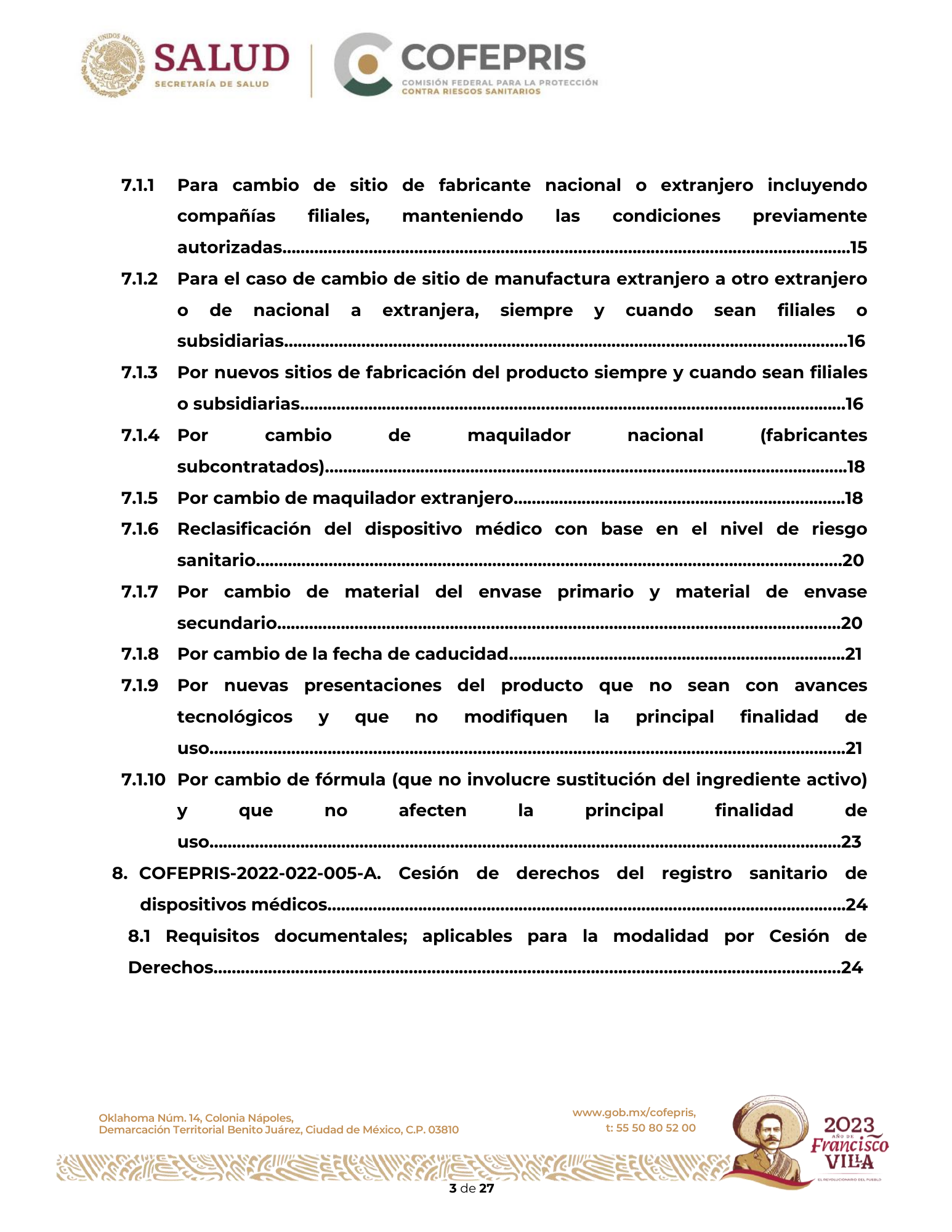 Criterios para definir la clasificación de las modificaciones a las condiciones de registro sanitario de dispositivos médicos — original physical PDF page 4; full original layout and figures retained.