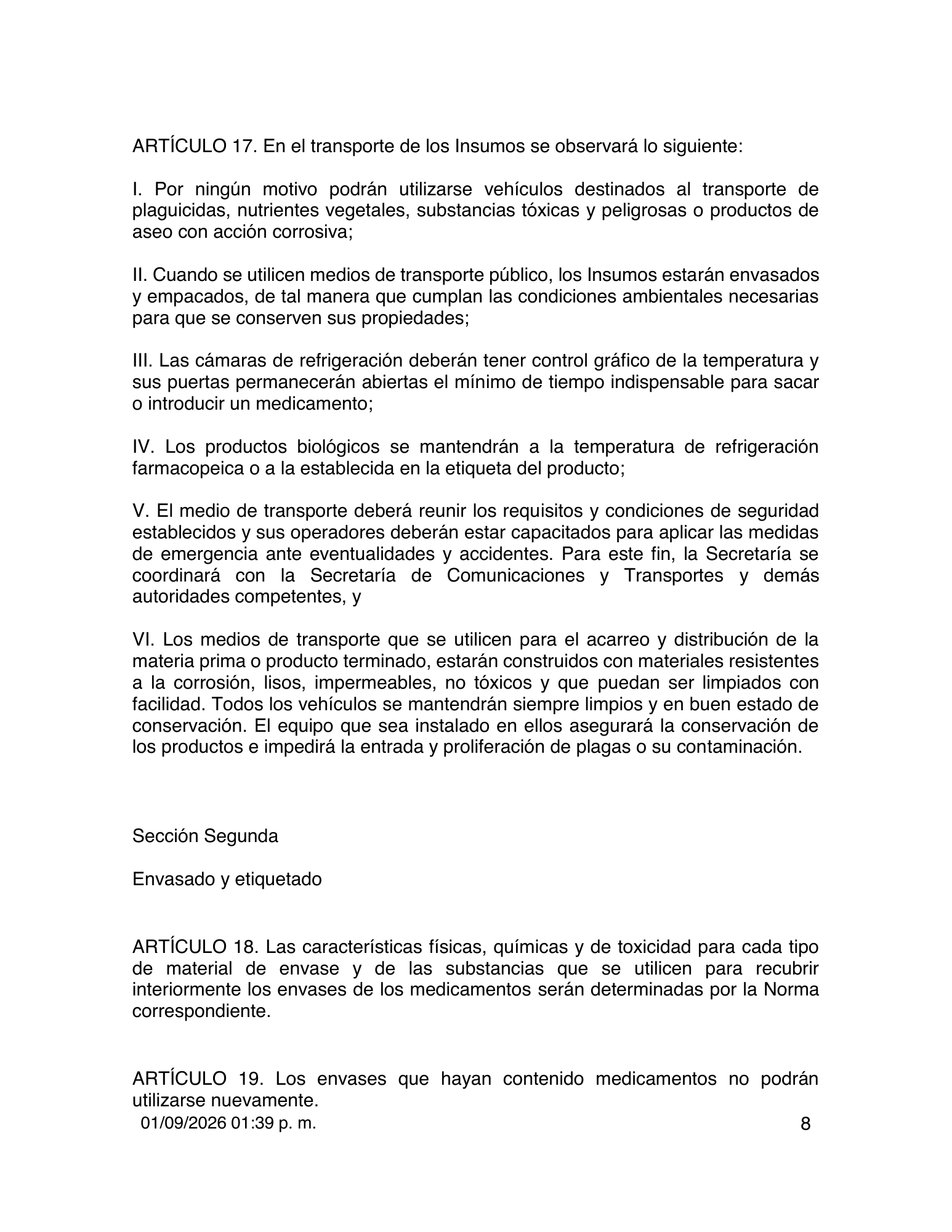 Reglamento de Insumos para la Salud — 2026 compiled expression — official PDF page 8