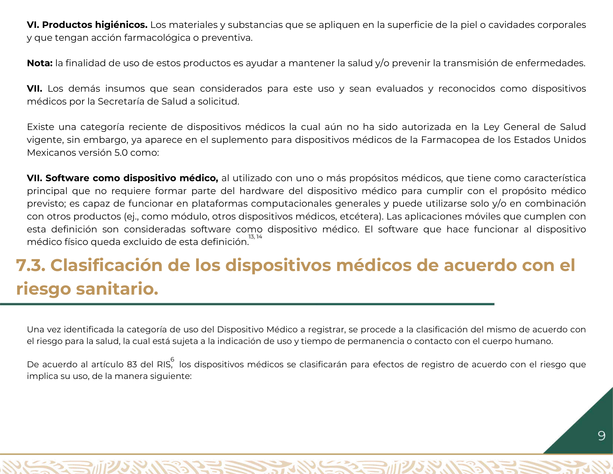 Guía para la obtención del registro sanitario de dispositivos médicos Clase I, II y III — original physical PDF page 10; full original layout and figures retained.