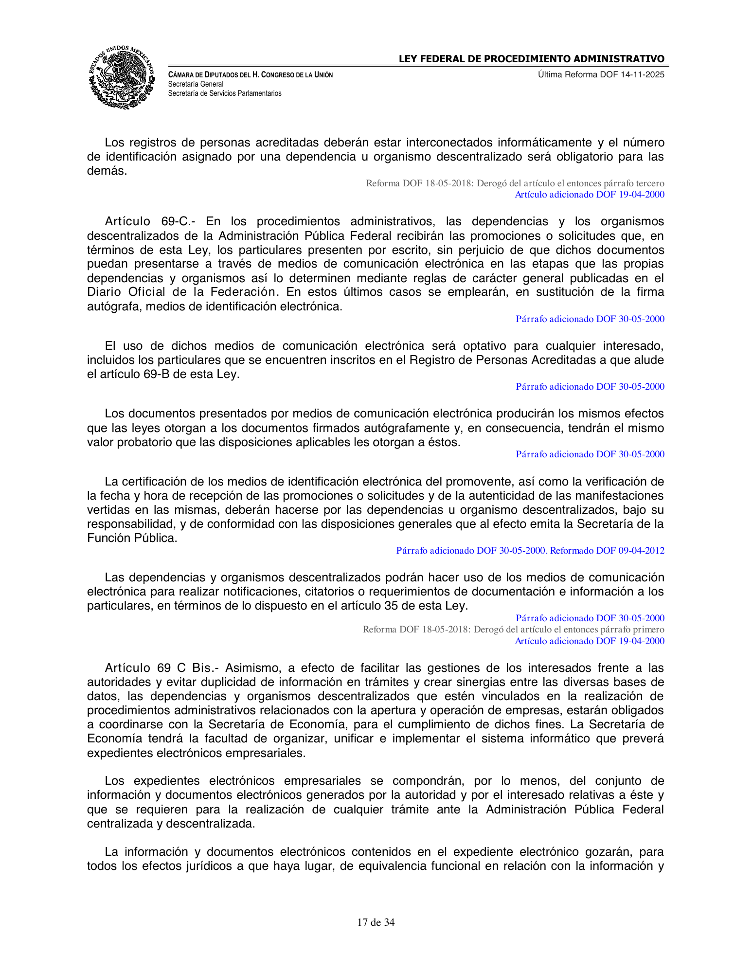 Ley Federal de Procedimiento Administrativo — official PDF page 17