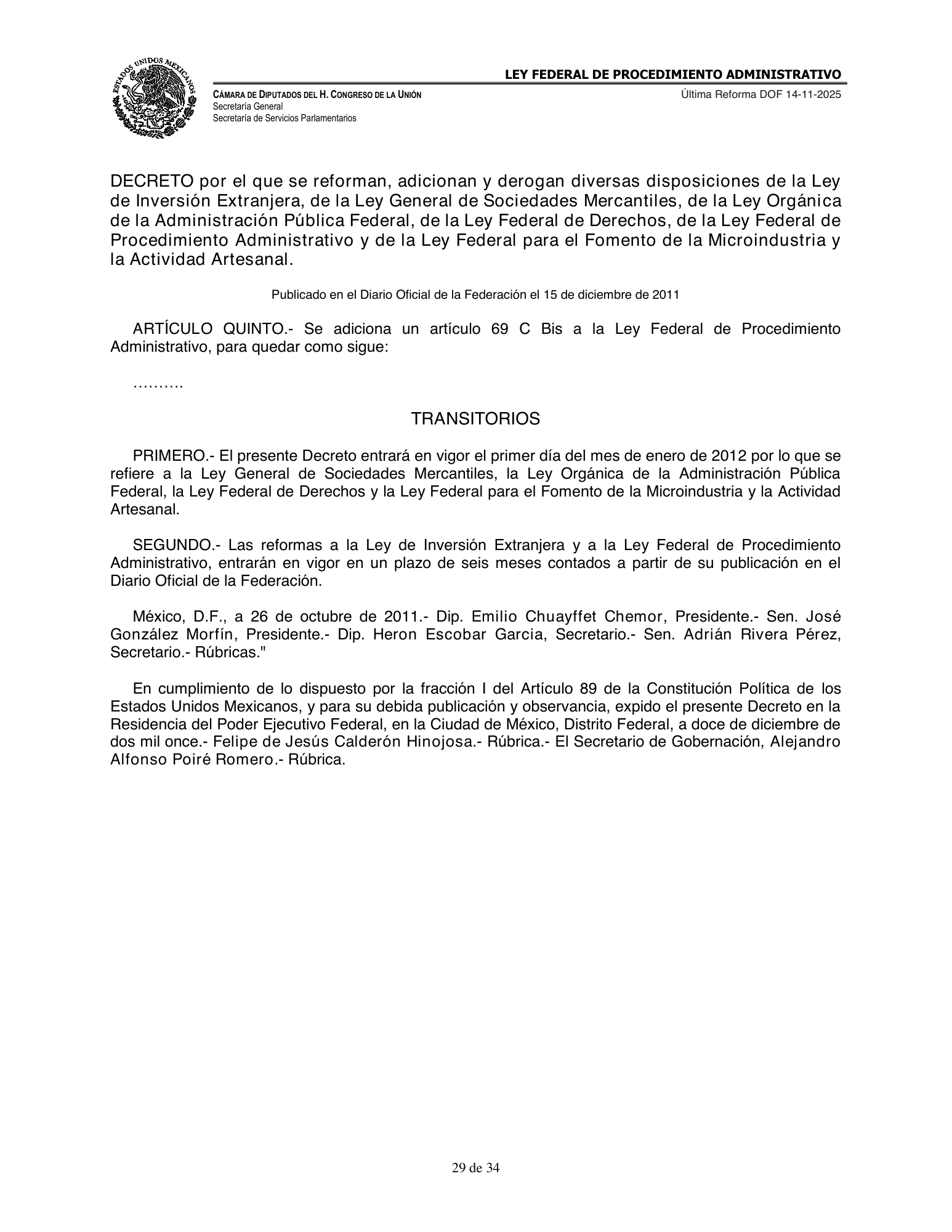 Ley Federal de Procedimiento Administrativo — official PDF page 29