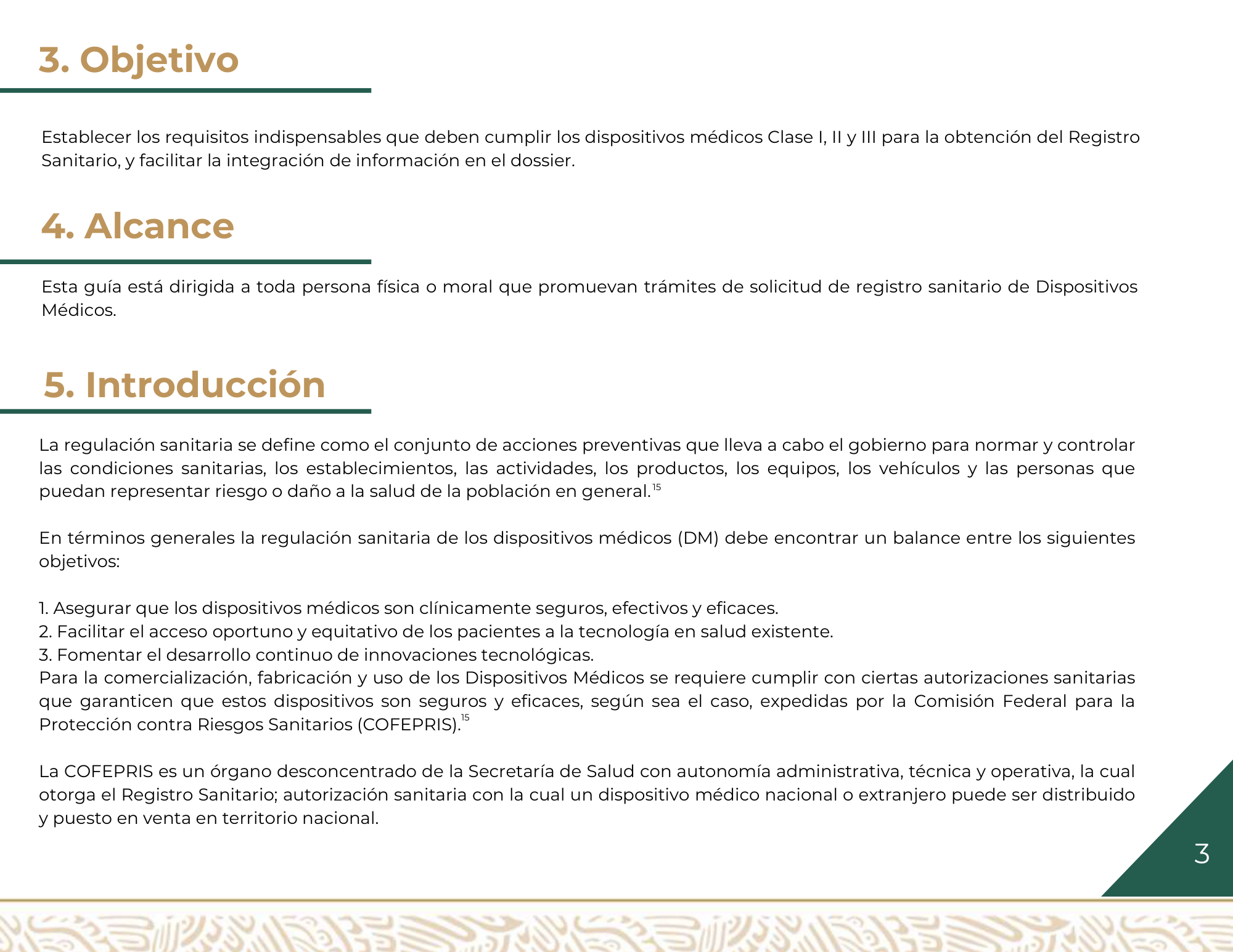 Guía para la obtención del registro sanitario de dispositivos médicos Clase I, II y III — original physical PDF page 4; full original layout and figures retained.