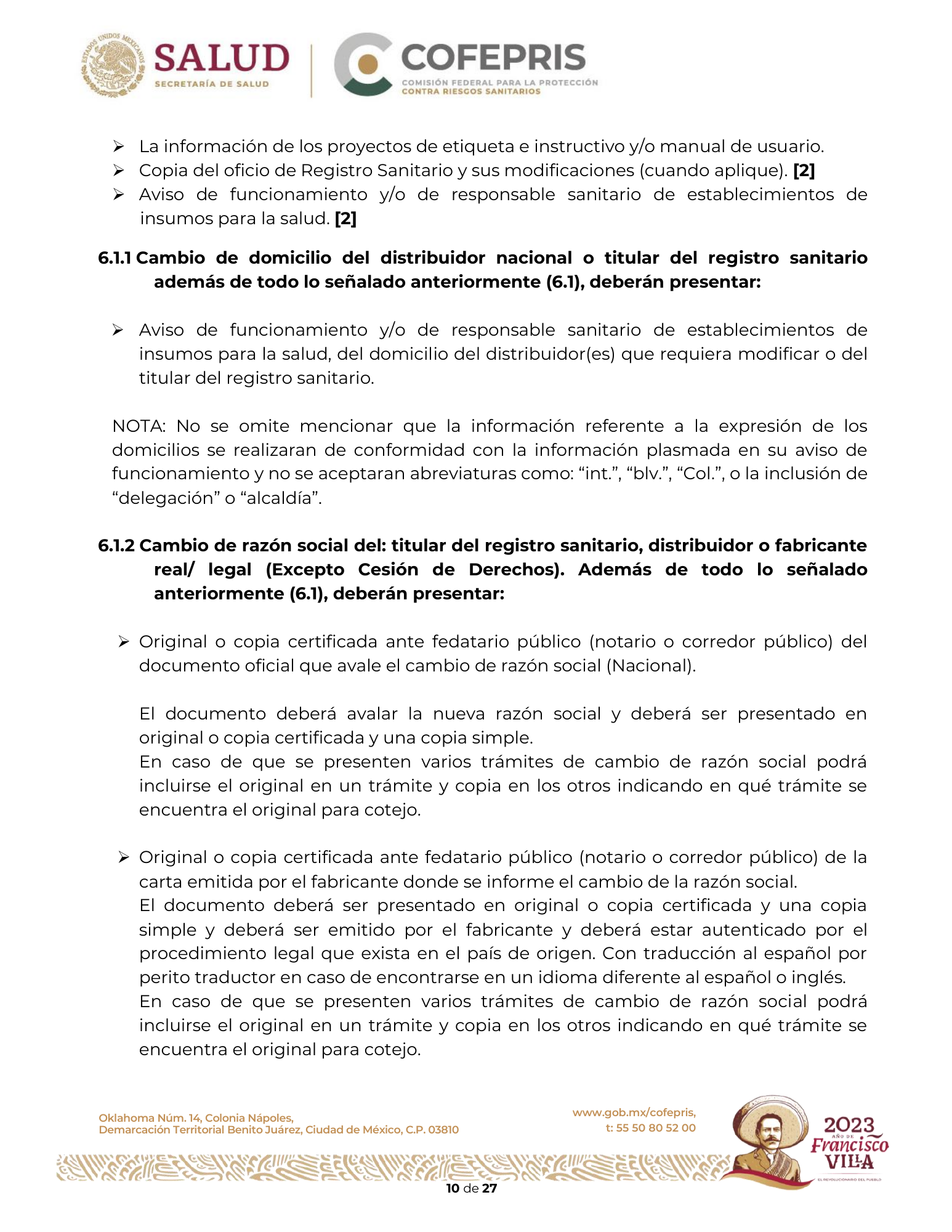 Criterios para definir la clasificación de las modificaciones a las condiciones de registro sanitario de dispositivos médicos — original physical PDF page 11; full original layout and figures retained.