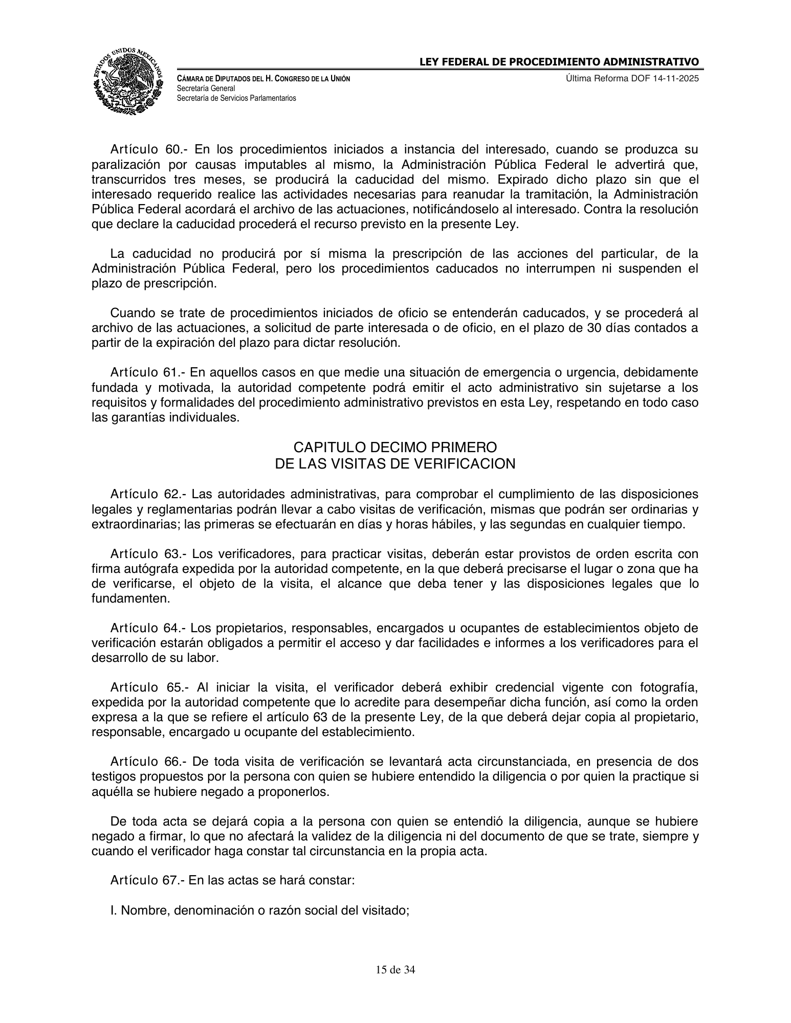 Ley Federal de Procedimiento Administrativo — official PDF page 15