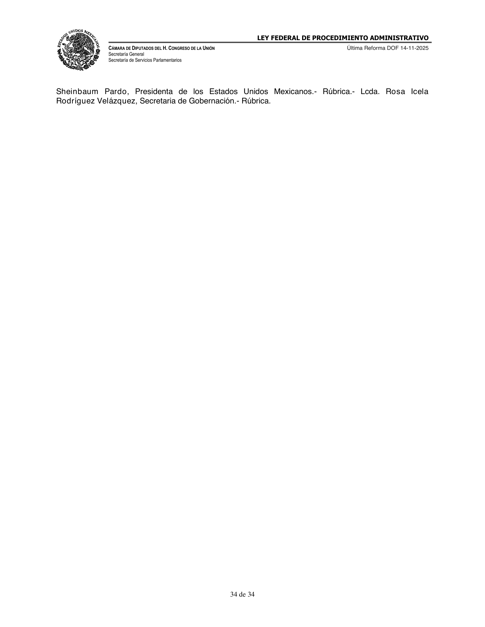 Ley Federal de Procedimiento Administrativo — official PDF page 34