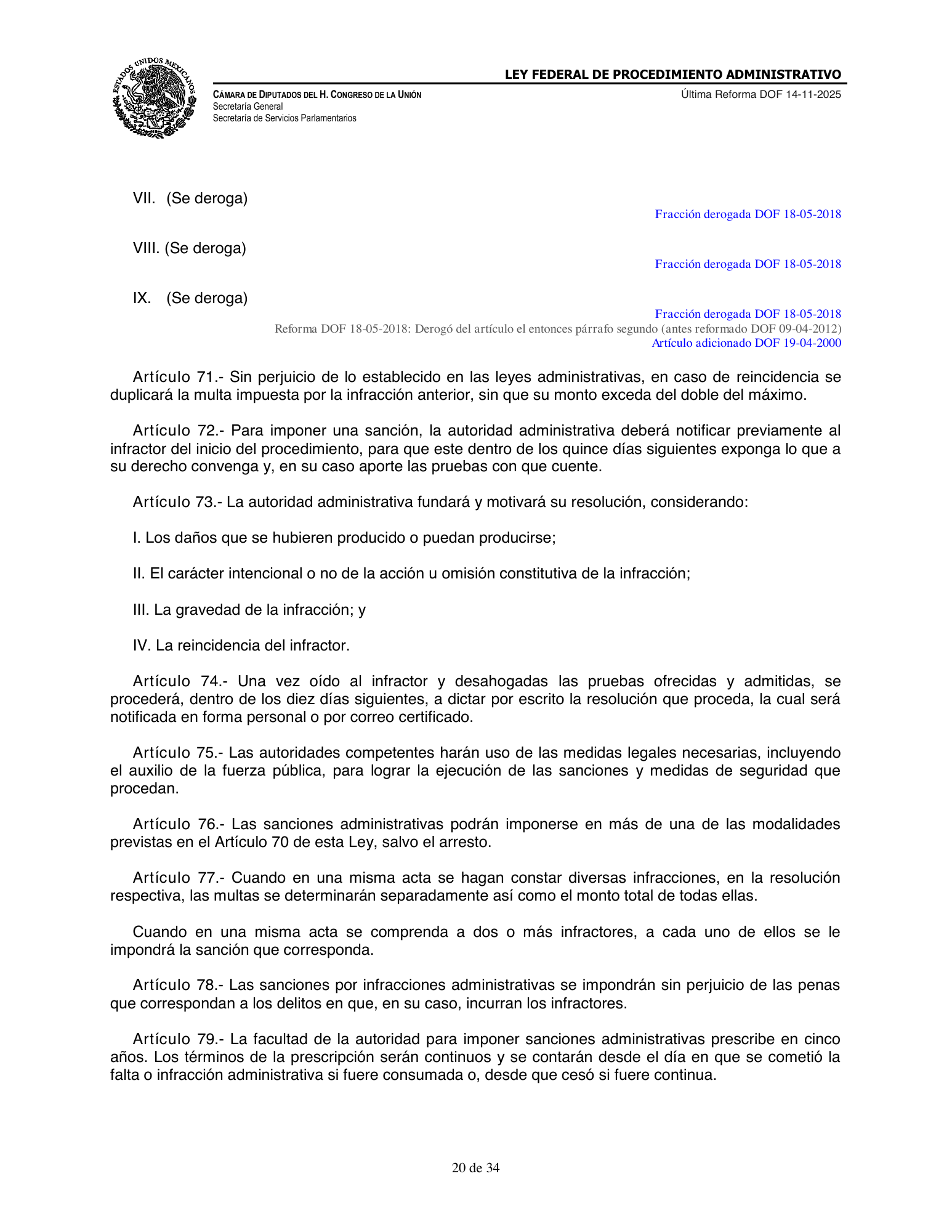 Ley Federal de Procedimiento Administrativo — official PDF page 20