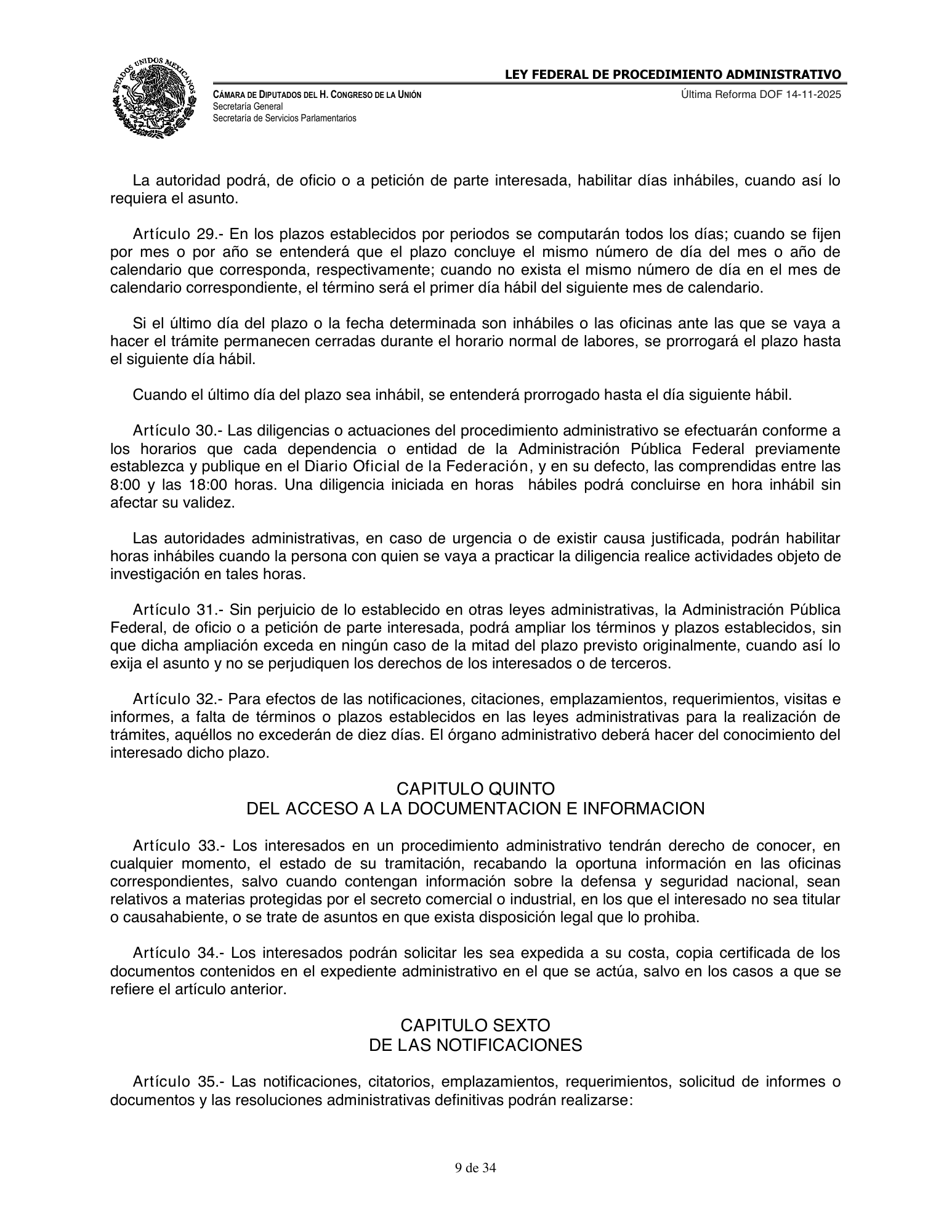 Ley Federal de Procedimiento Administrativo — official PDF page 9