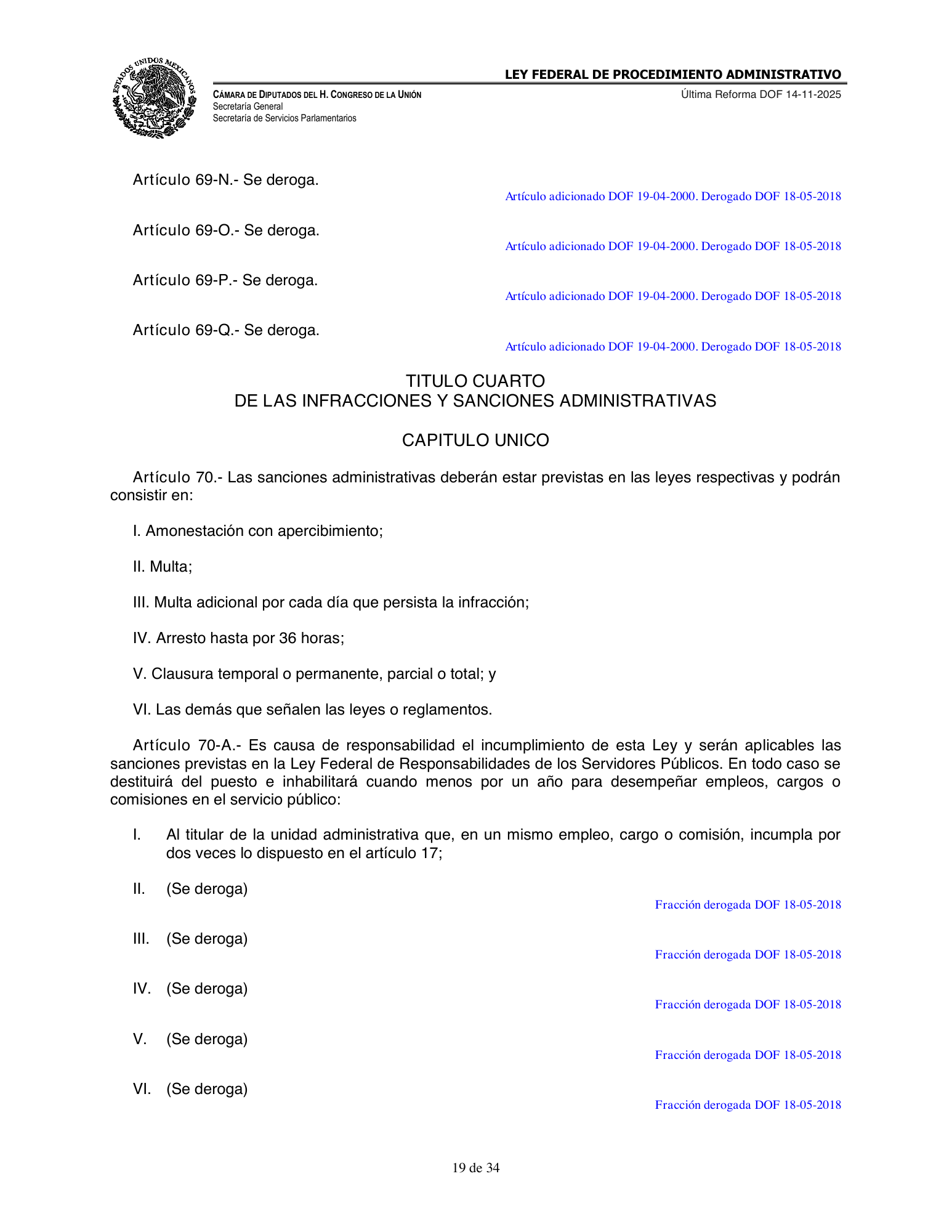 Ley Federal de Procedimiento Administrativo — official PDF page 19