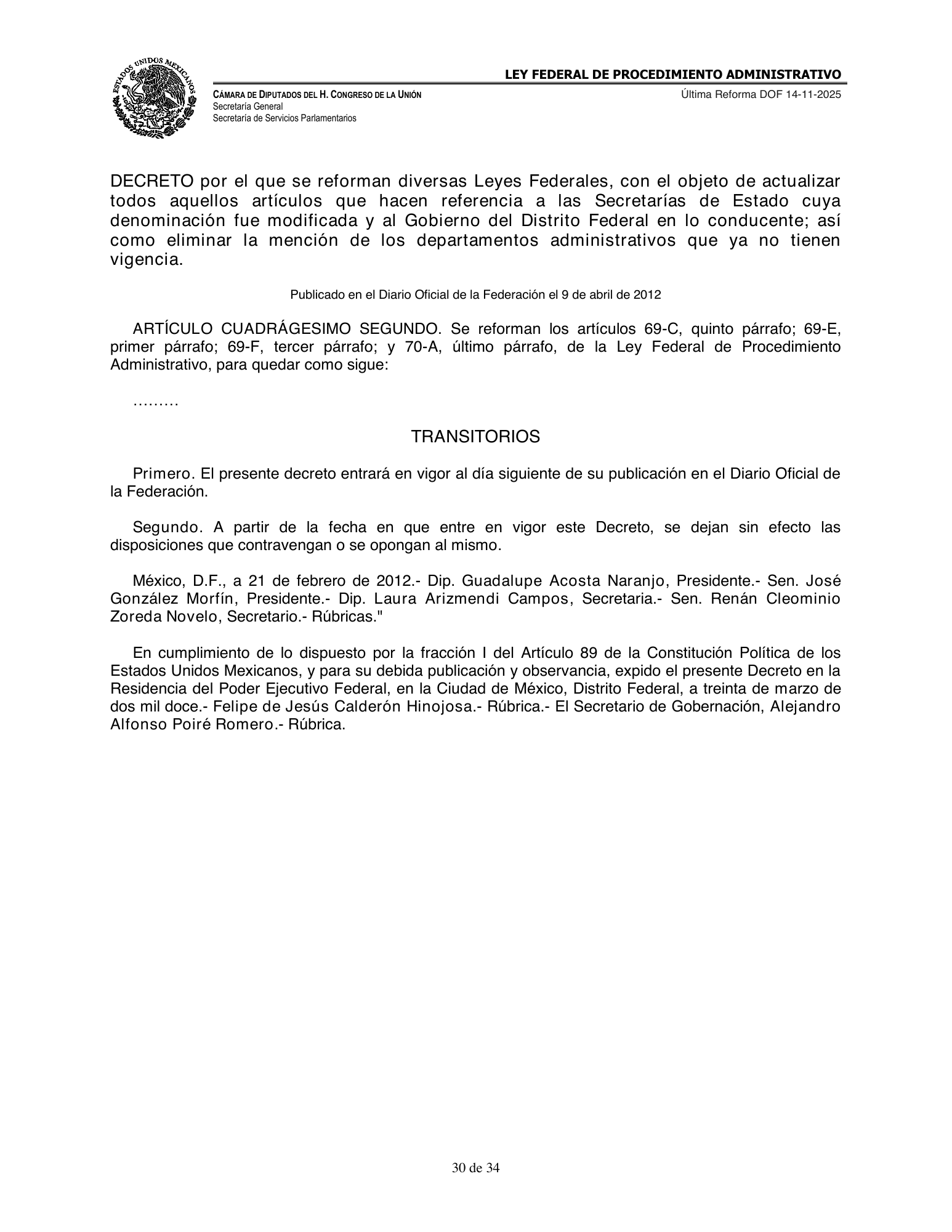 Ley Federal de Procedimiento Administrativo — official PDF page 30