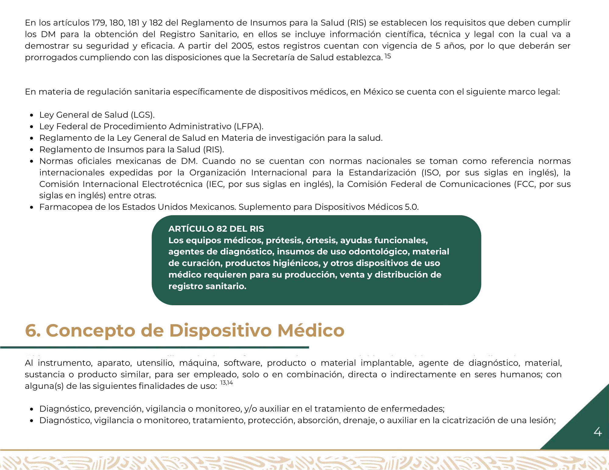 Guía para la obtención del registro sanitario de dispositivos médicos Clase I, II y III — original physical PDF page 5; full original layout and figures retained.