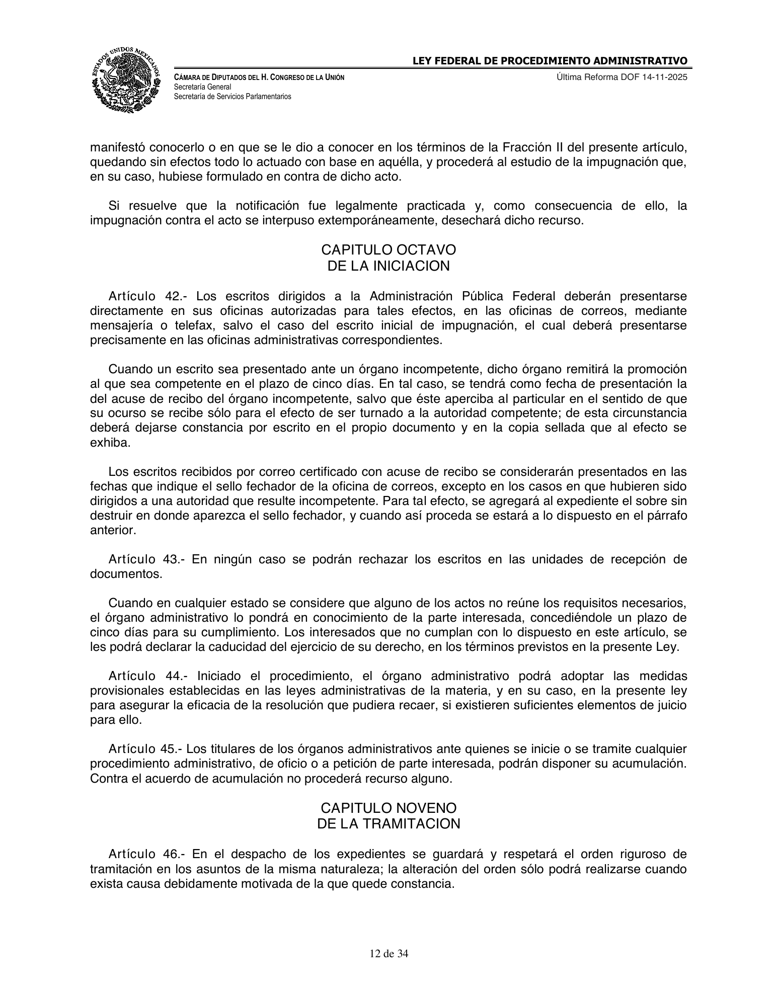 Ley Federal de Procedimiento Administrativo — official PDF page 12