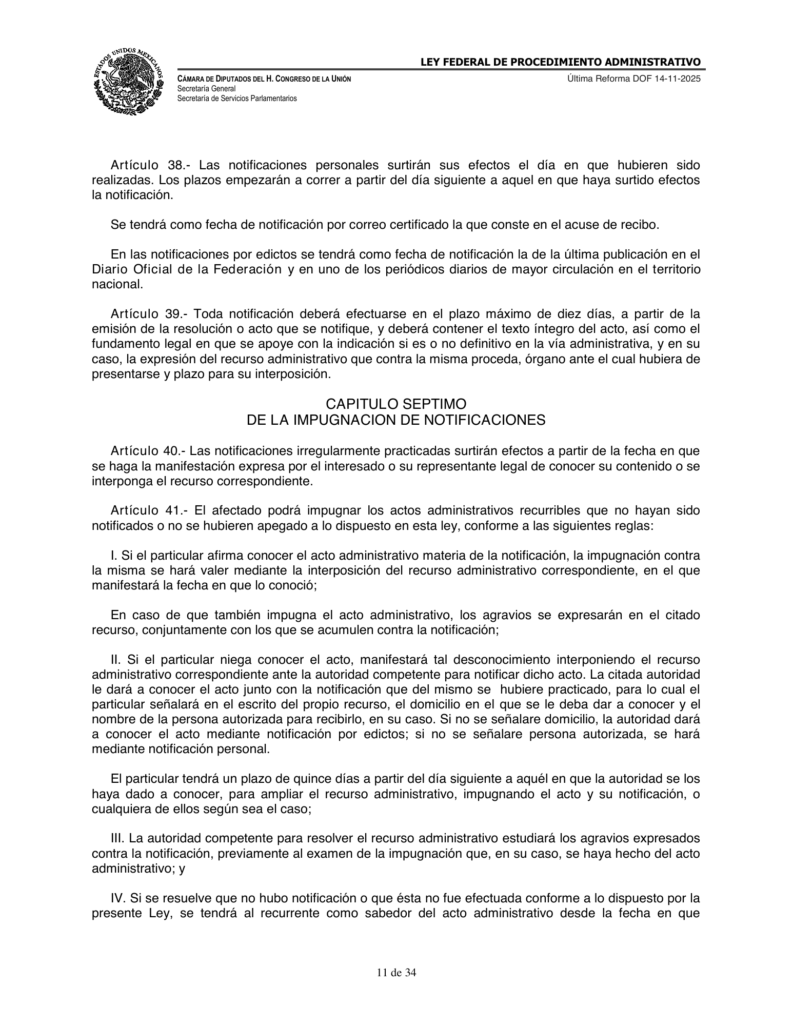Ley Federal de Procedimiento Administrativo — official PDF page 11