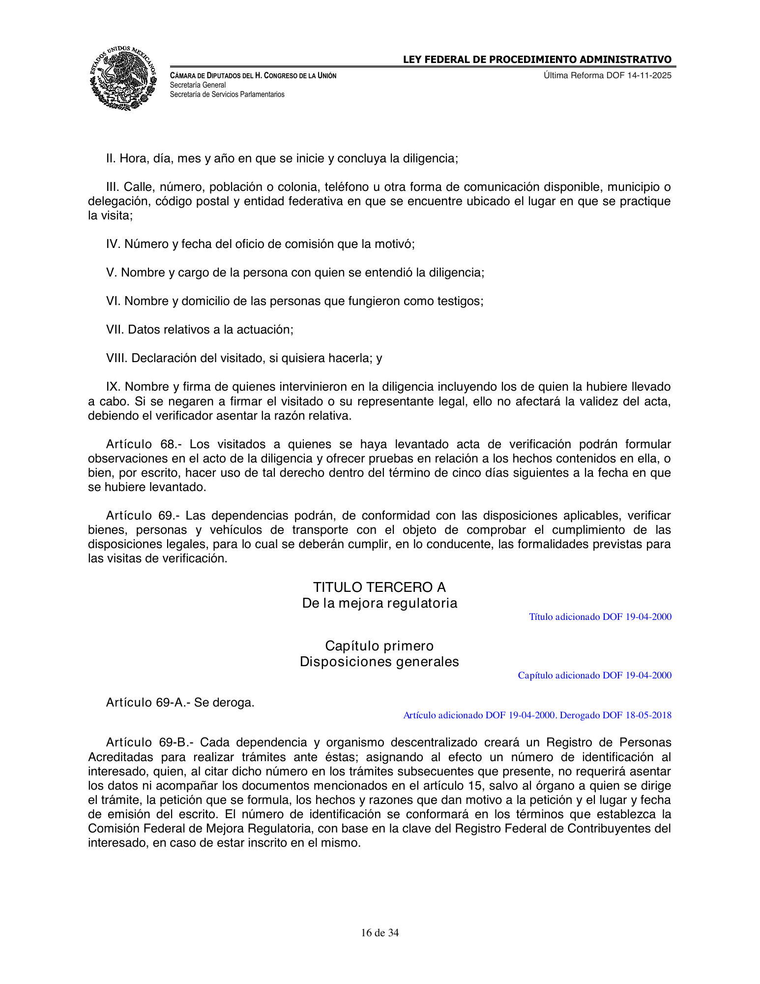 Ley Federal de Procedimiento Administrativo — official PDF page 16