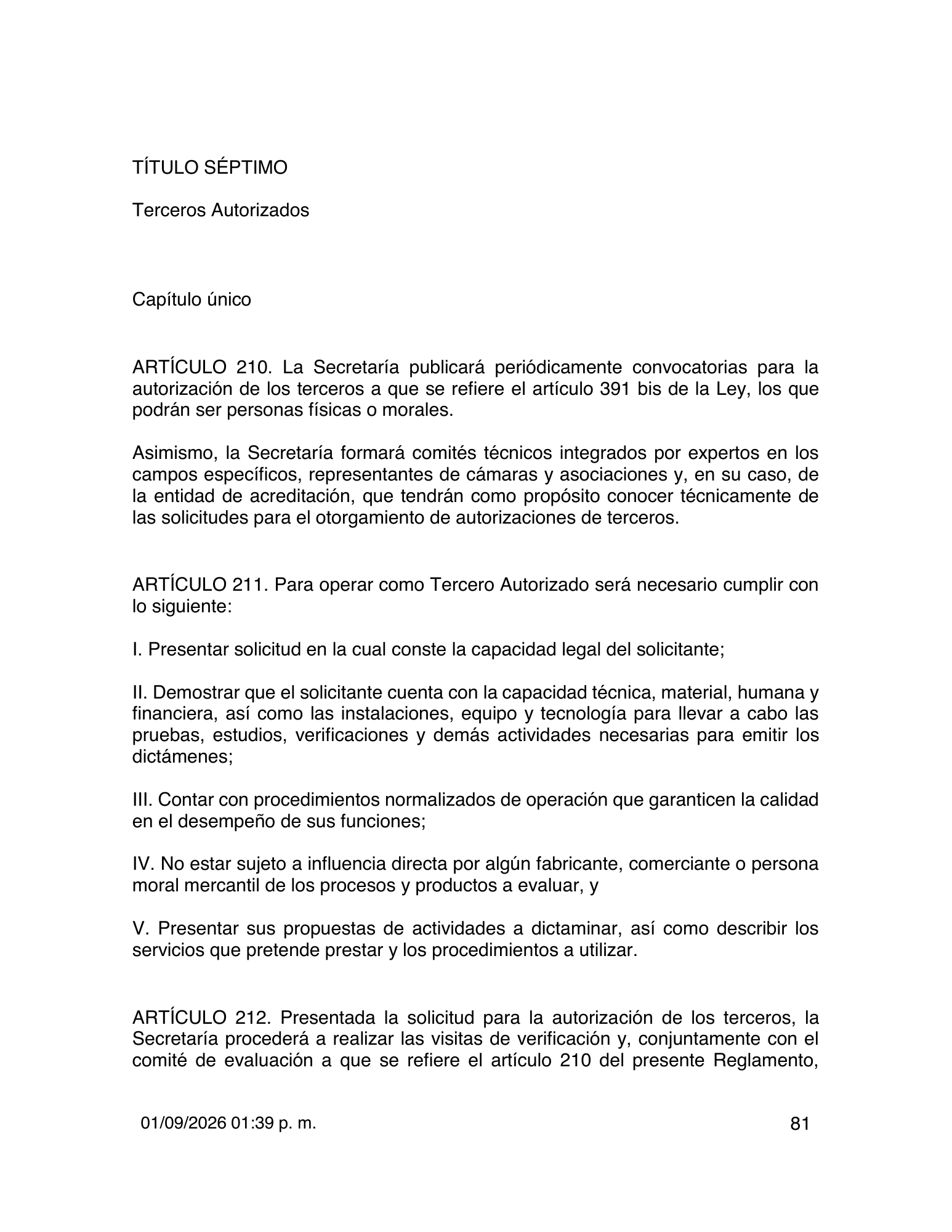 Reglamento de Insumos para la Salud — 2026 compiled expression — official PDF page 81