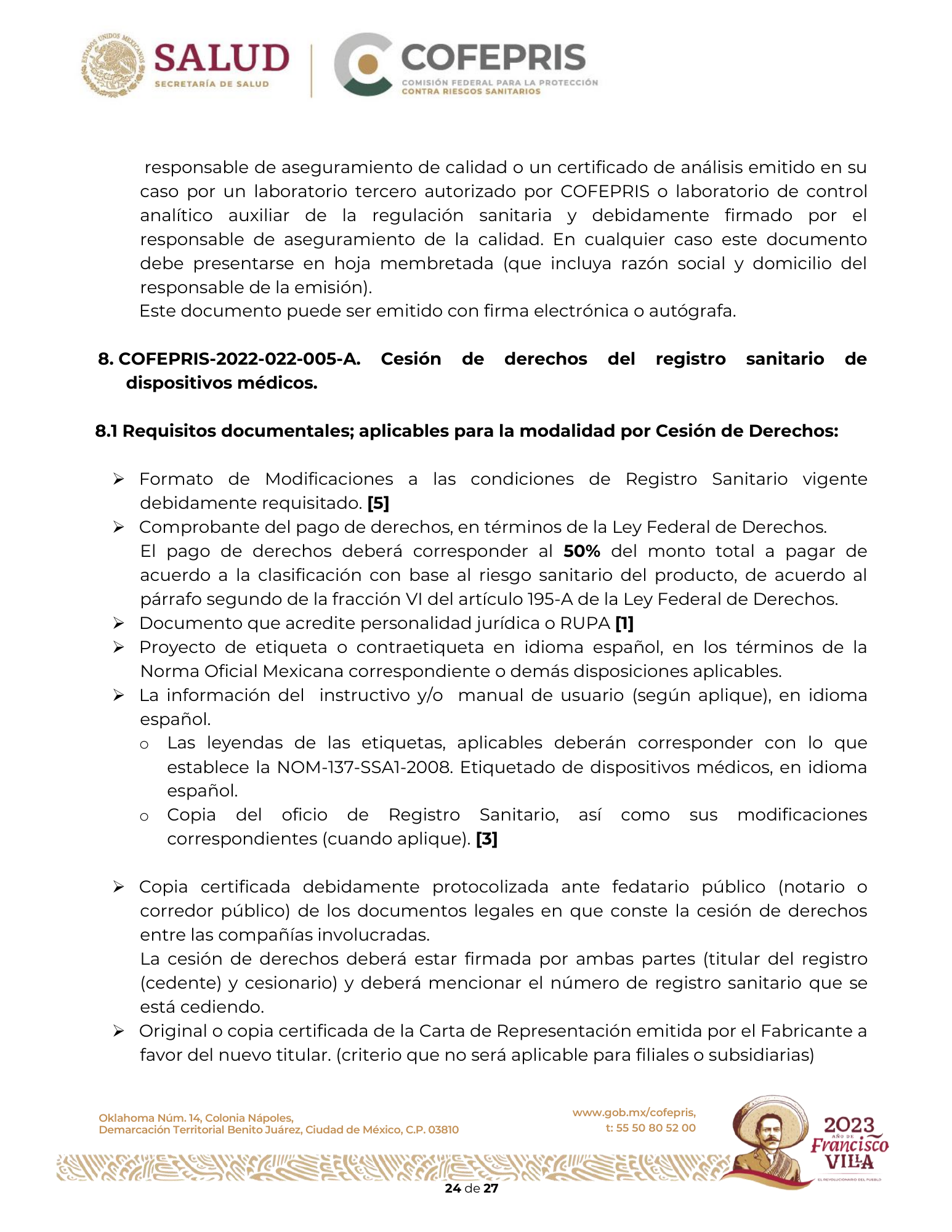 Criterios para definir la clasificación de las modificaciones a las condiciones de registro sanitario de dispositivos médicos — original physical PDF page 25; full original layout and figures retained.