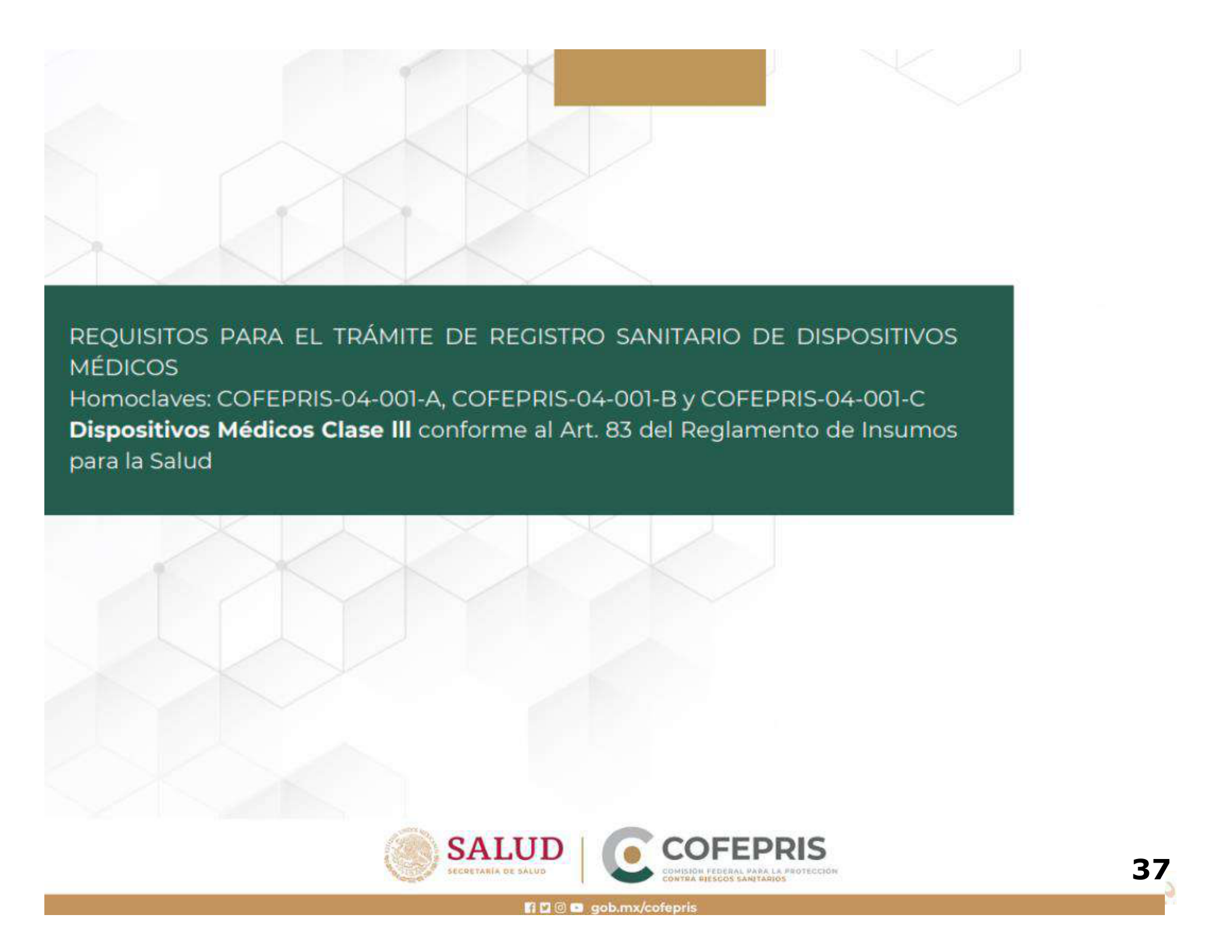 Guía para la obtención del registro sanitario de dispositivos médicos Clase I, II y III — original physical PDF page 38; full original layout and figures retained.