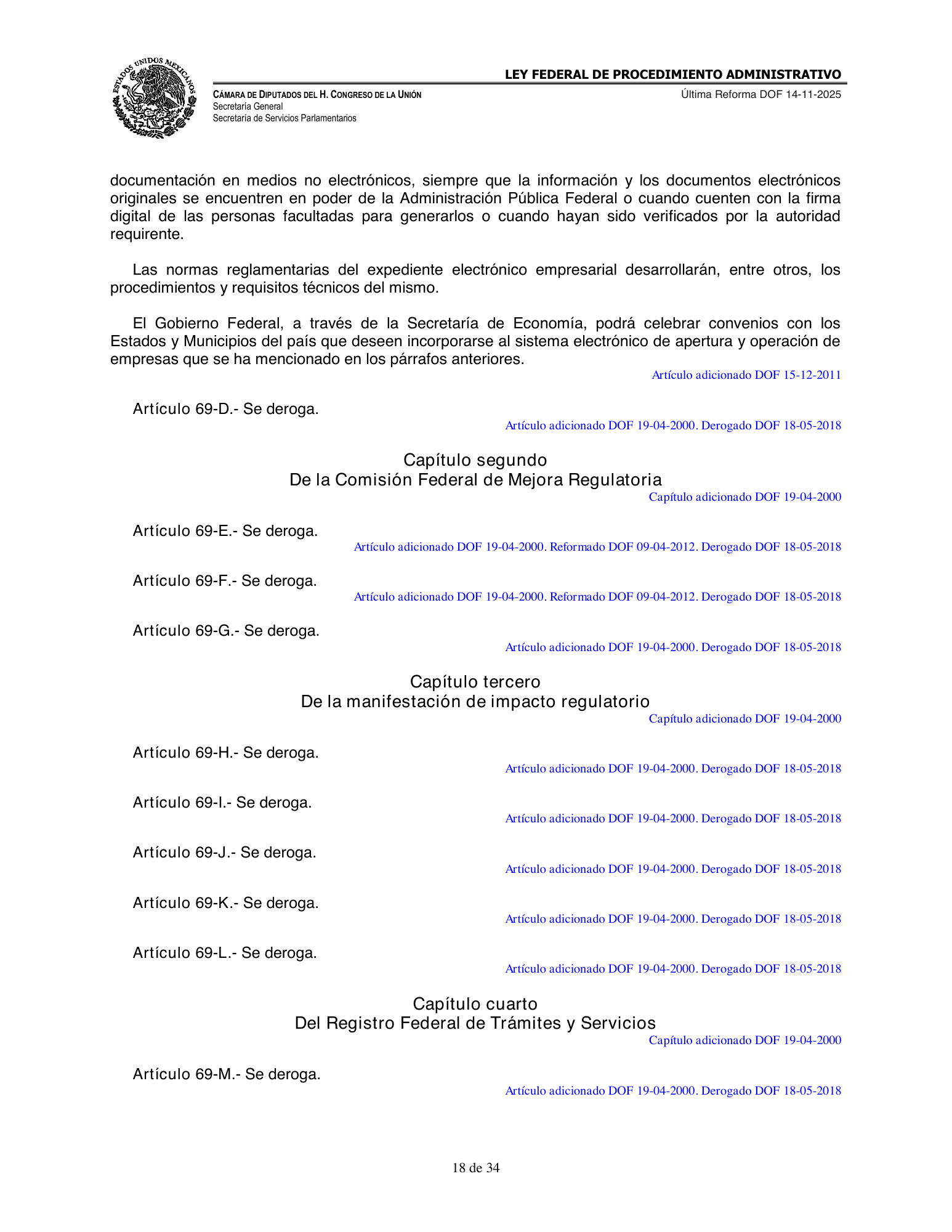Ley Federal de Procedimiento Administrativo — official PDF page 18