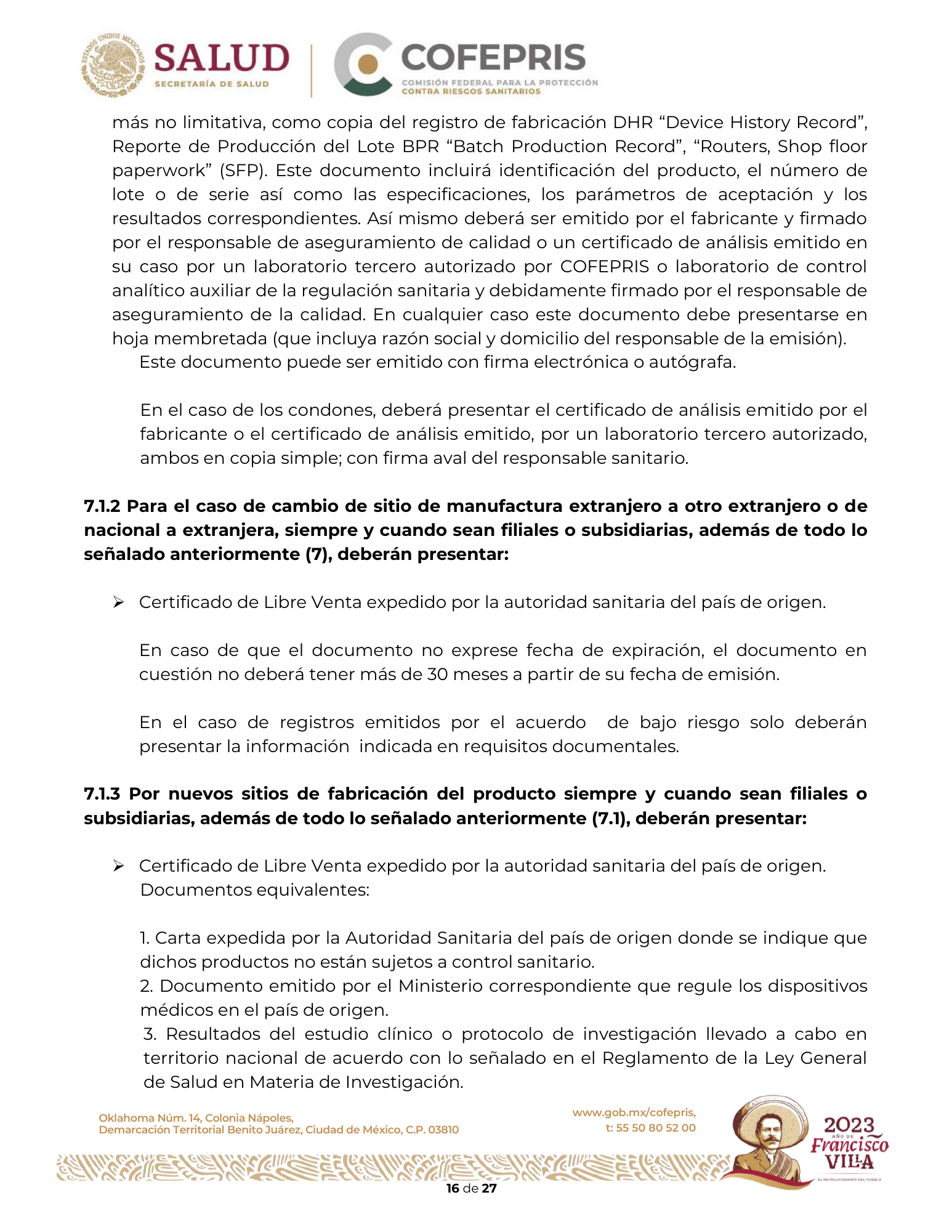Criterios para definir la clasificación de las modificaciones a las condiciones de registro sanitario de dispositivos médicos — original physical PDF page 17; full original layout and figures retained.
