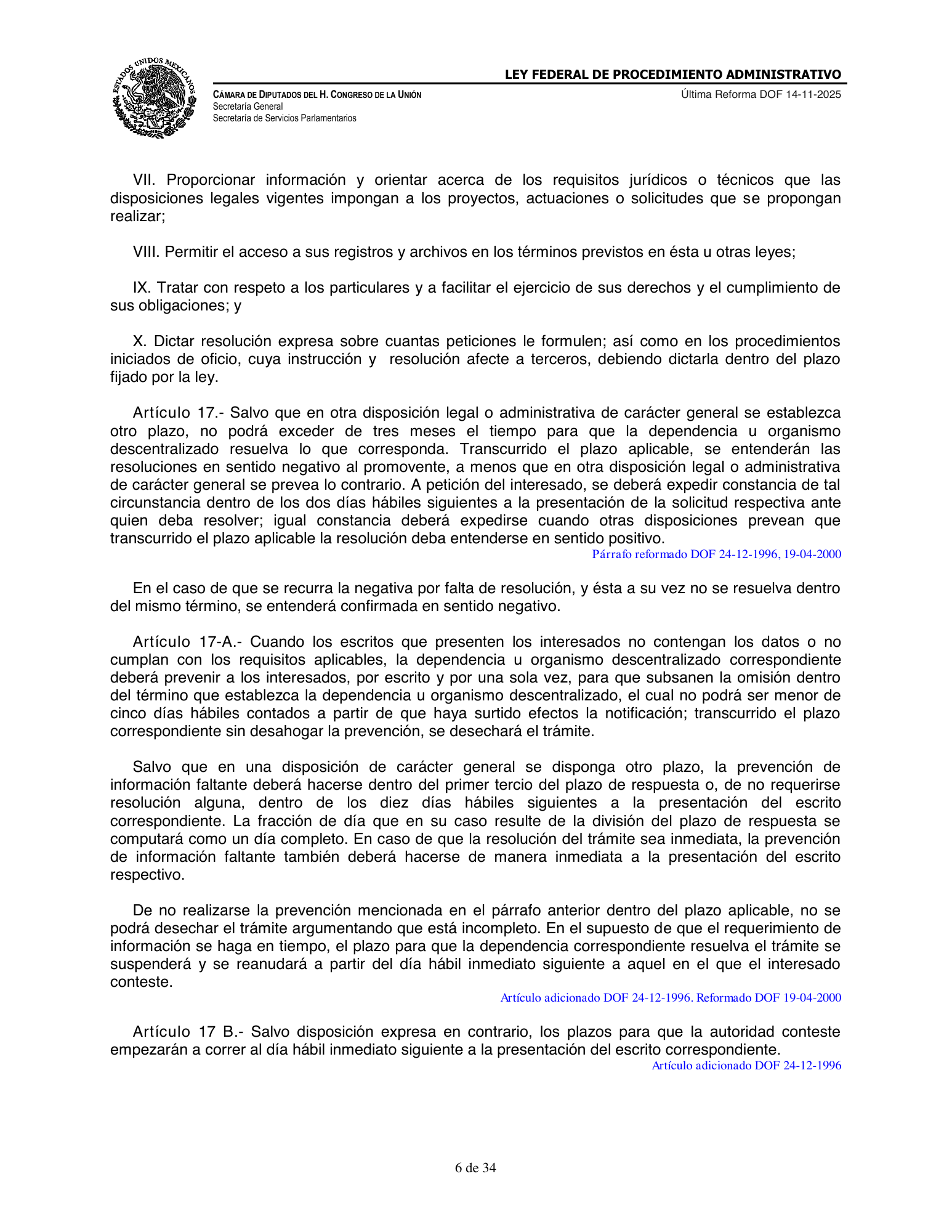 Ley Federal de Procedimiento Administrativo — official PDF page 6