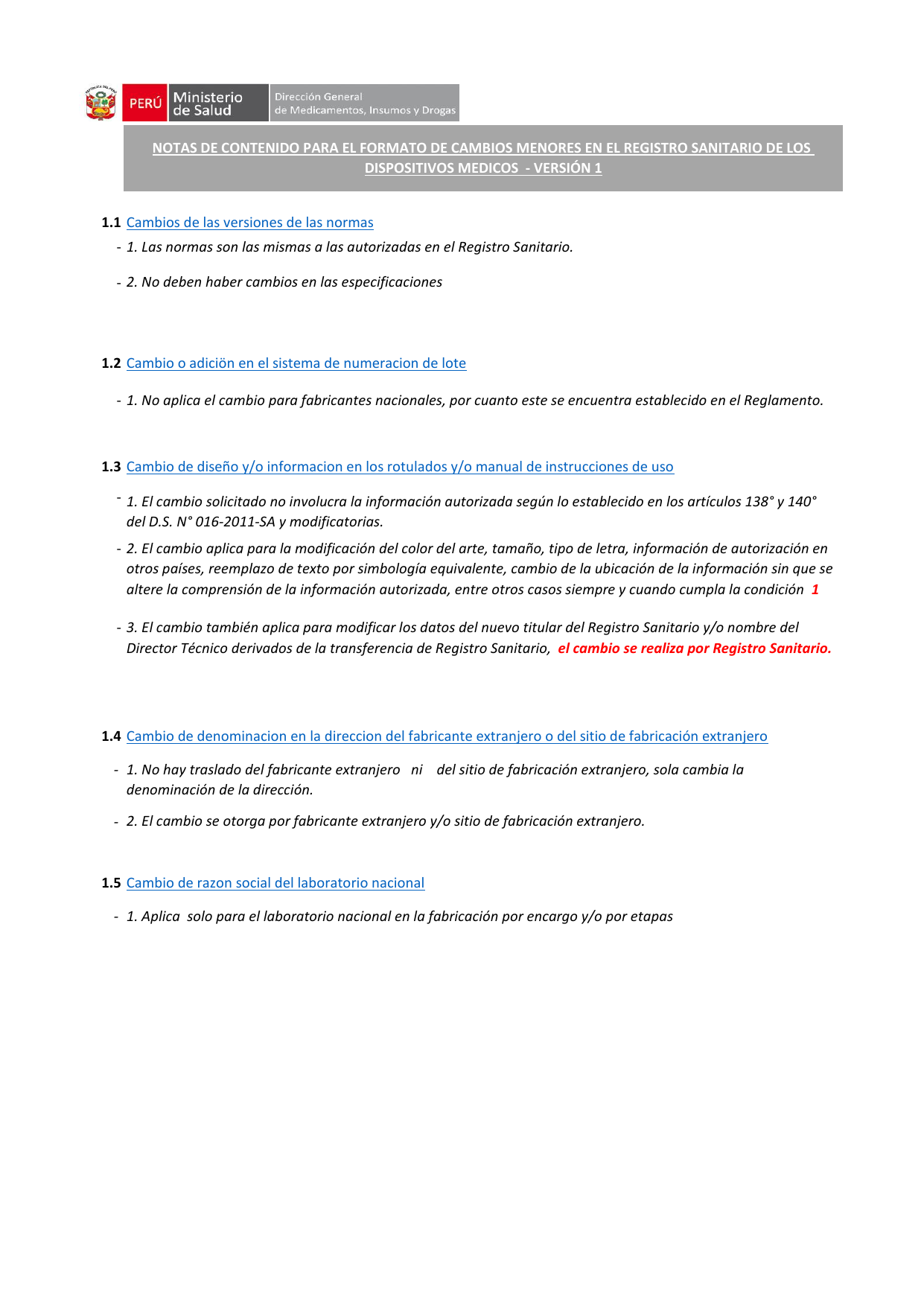 DIGEMID minor-change form, Version 1 — original PDF page 3