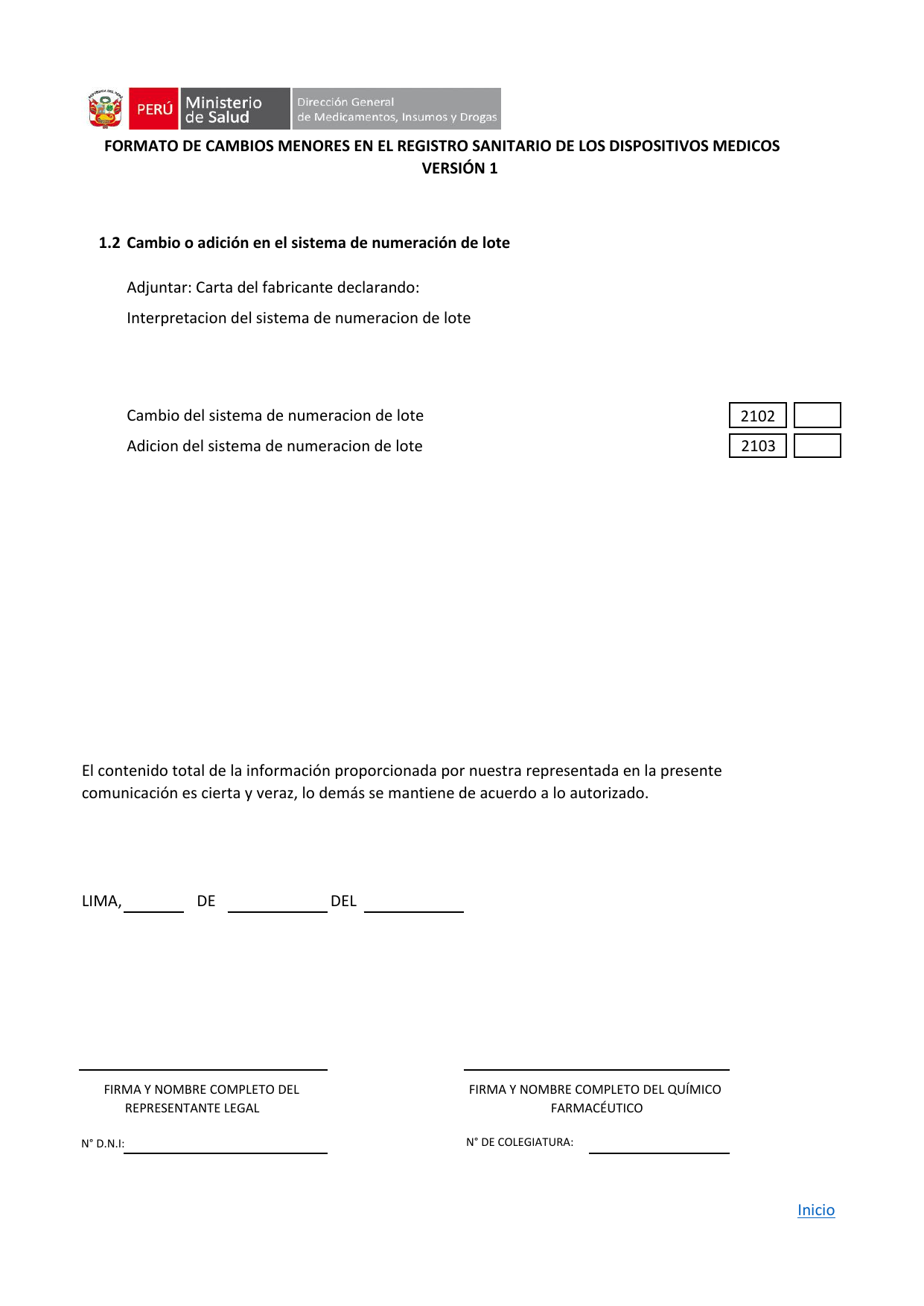 DIGEMID minor-change form, Version 1 — original PDF page 5