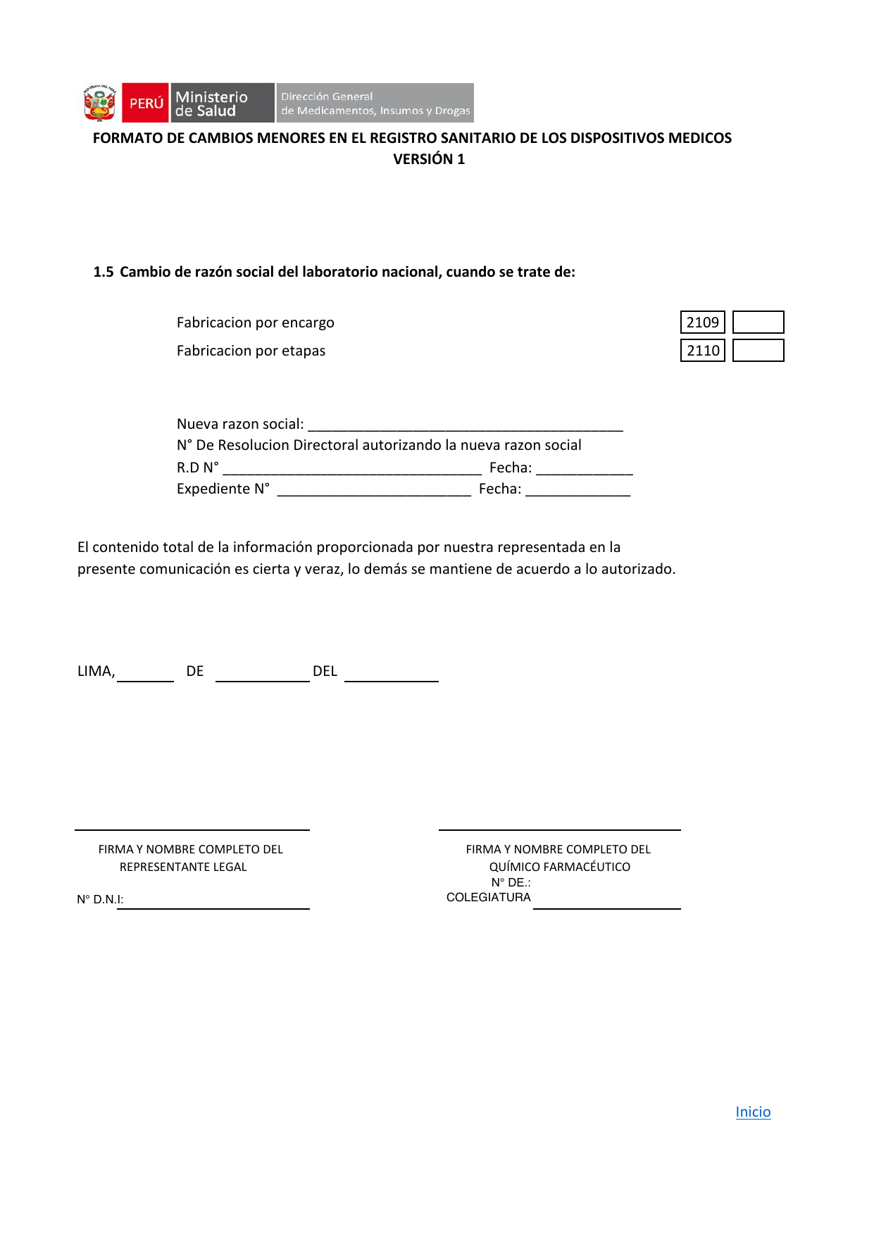 DIGEMID minor-change form, Version 1 — original PDF page 8