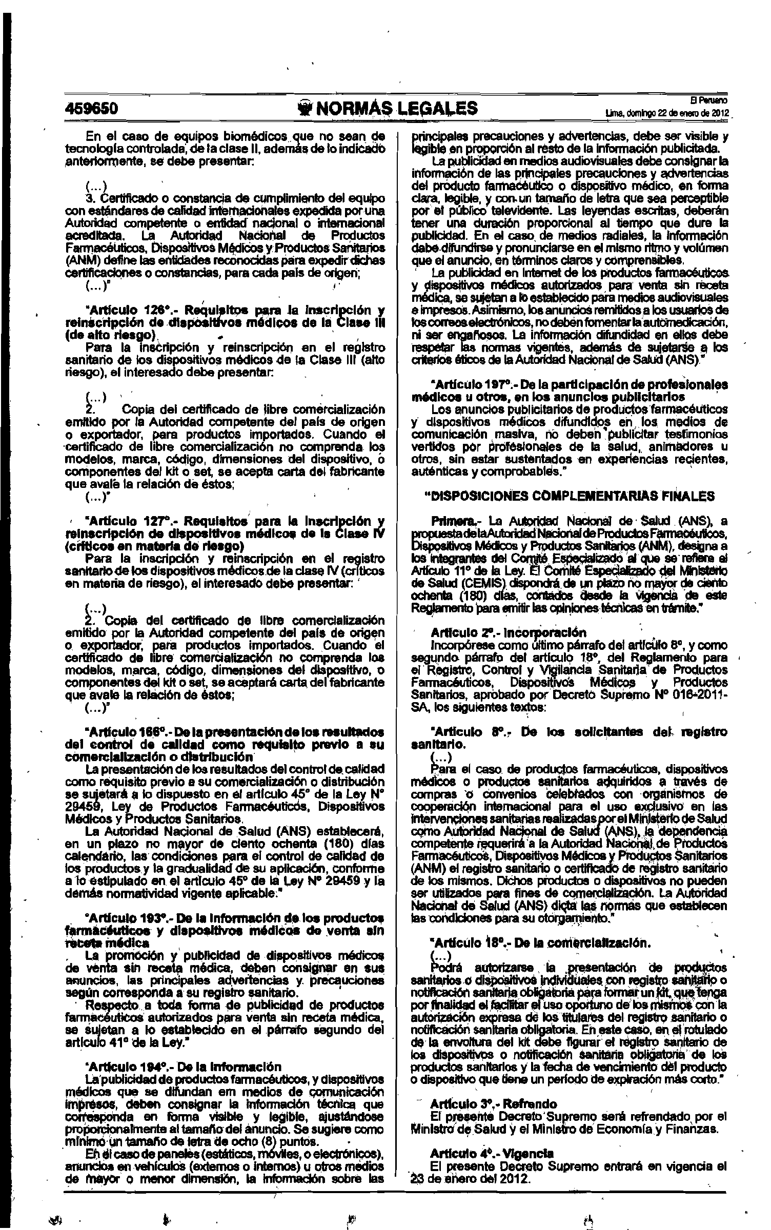 D.S. 001-2012-SA — original official PDF page 3; complete source layout retained