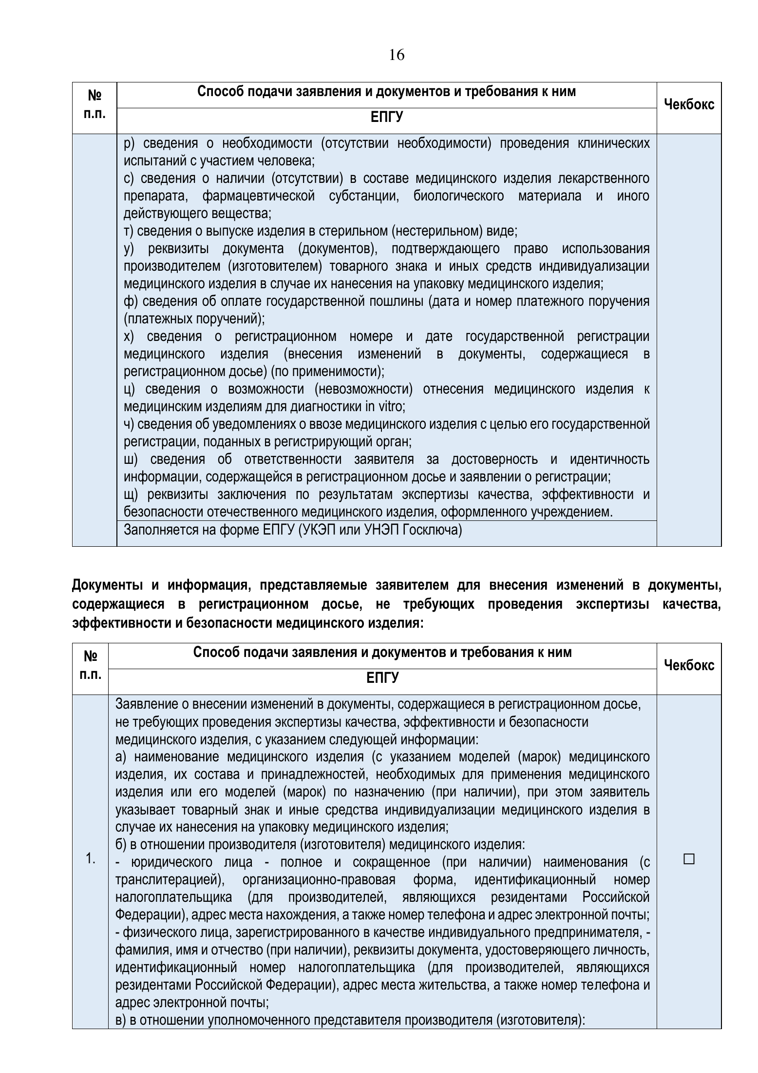 Roszdravnadzor national medical-device registration service standard — complete original official PDF page 16; source image governs.
