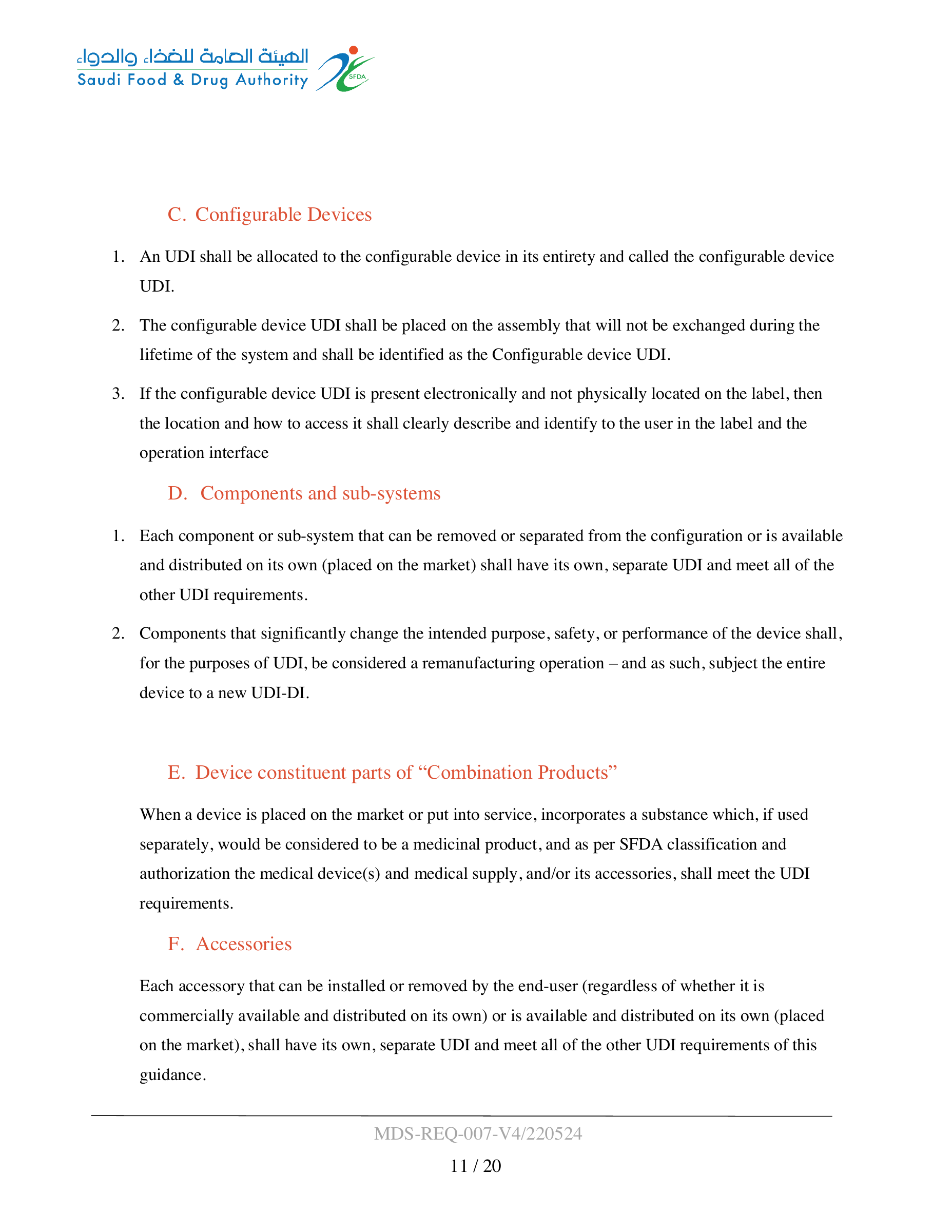 MDS-REQ-007-V4/220524 — original official PDF page 11; complete source layout retained