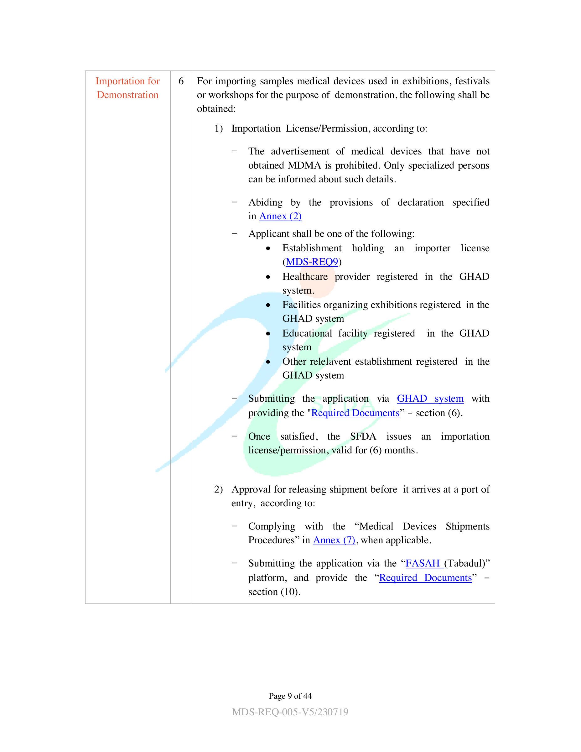 MDS-REQ5 — original official PDF page 9; complete source layout retained