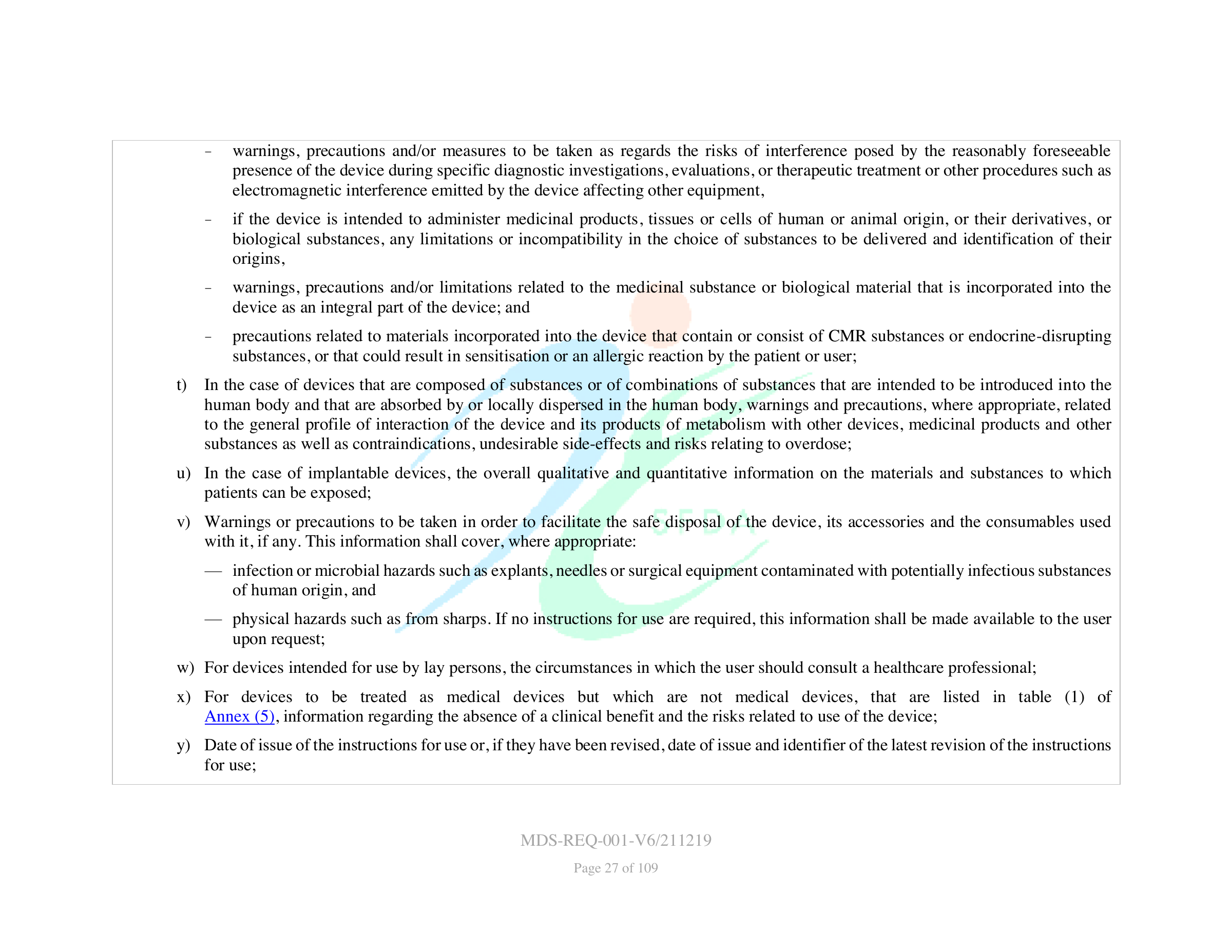 MDS-REQ-001-V6/211219 — original official PDF page 27; complete source layout retained