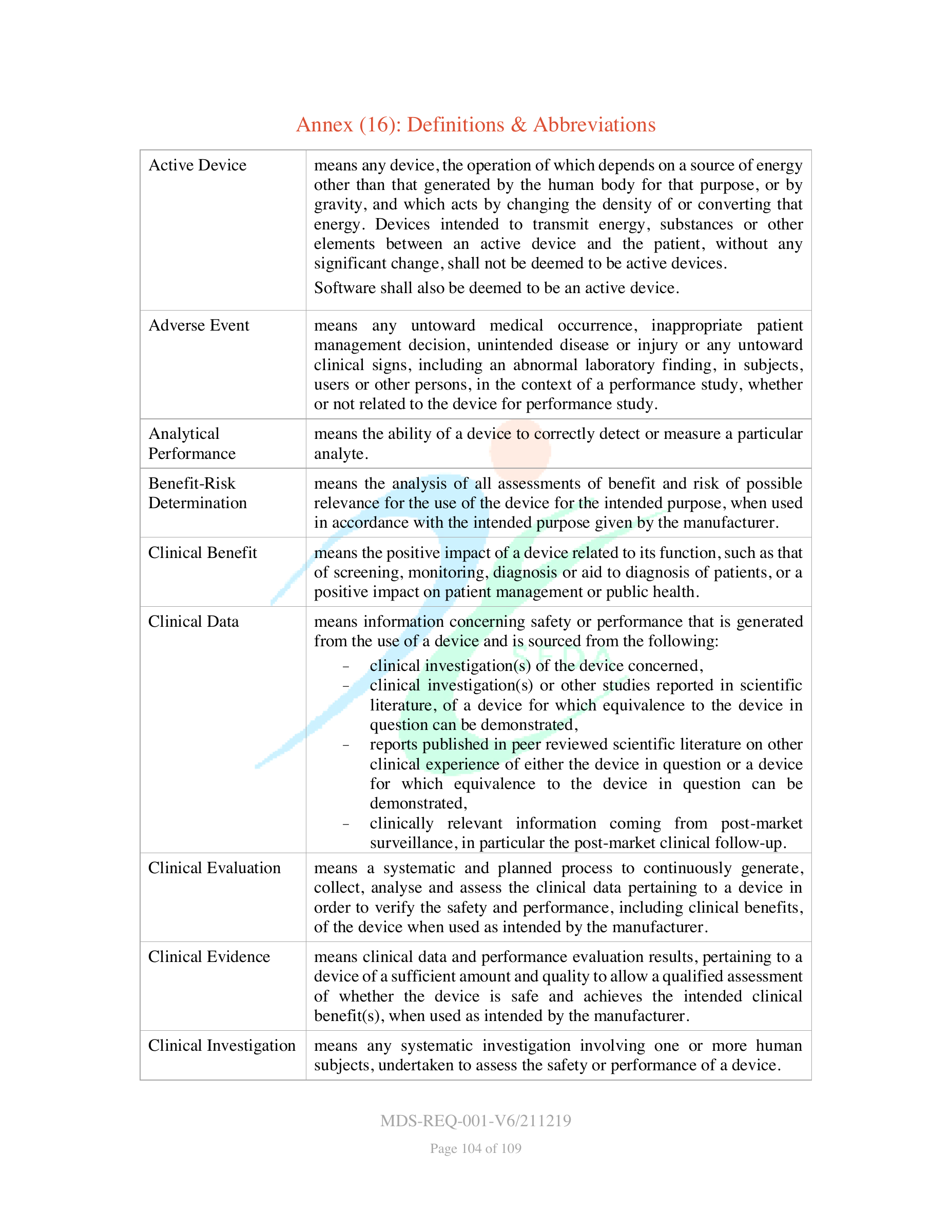 MDS-REQ-001-V6/211219 — original official PDF page 104; complete source layout retained