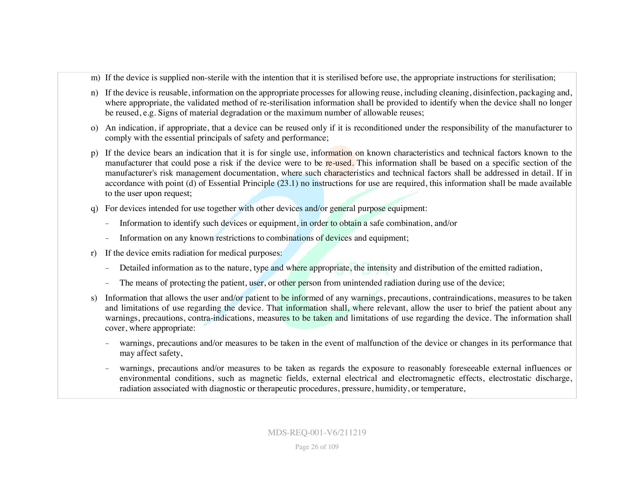 MDS-REQ-001-V6/211219 — original official PDF page 26; complete source layout retained