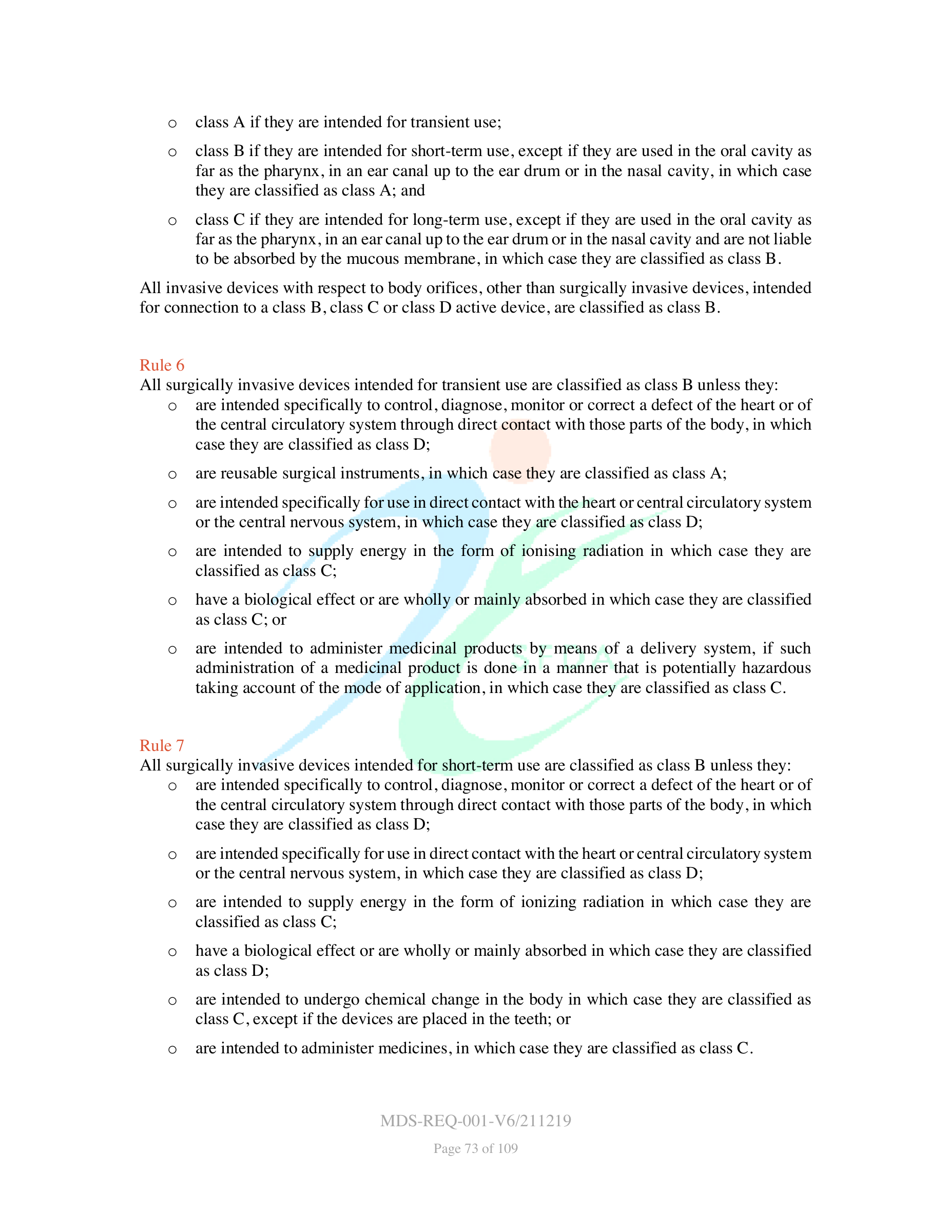 MDS-REQ-001-V6/211219 — original official PDF page 73; complete source layout retained