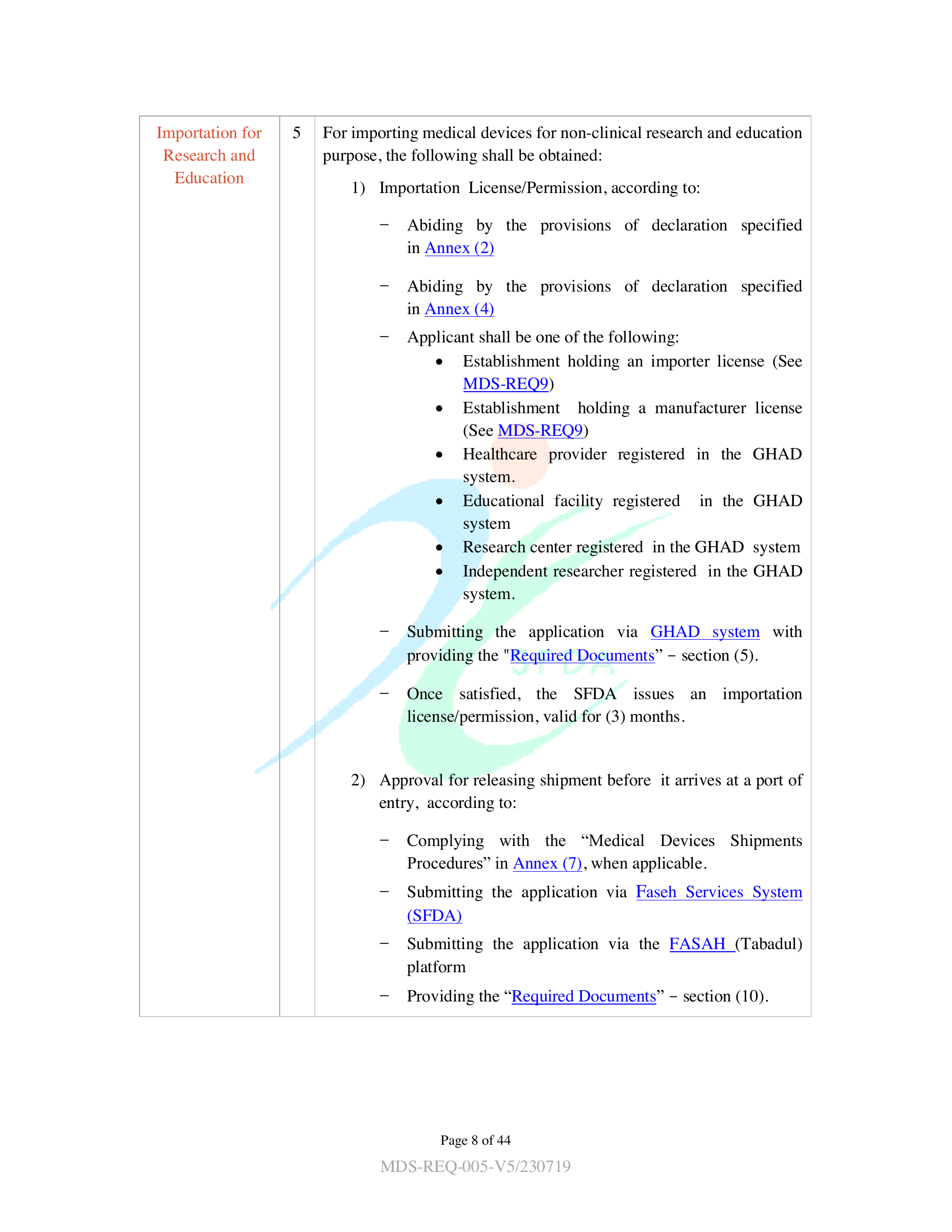 MDS-REQ5 — original official PDF page 8; complete source layout retained