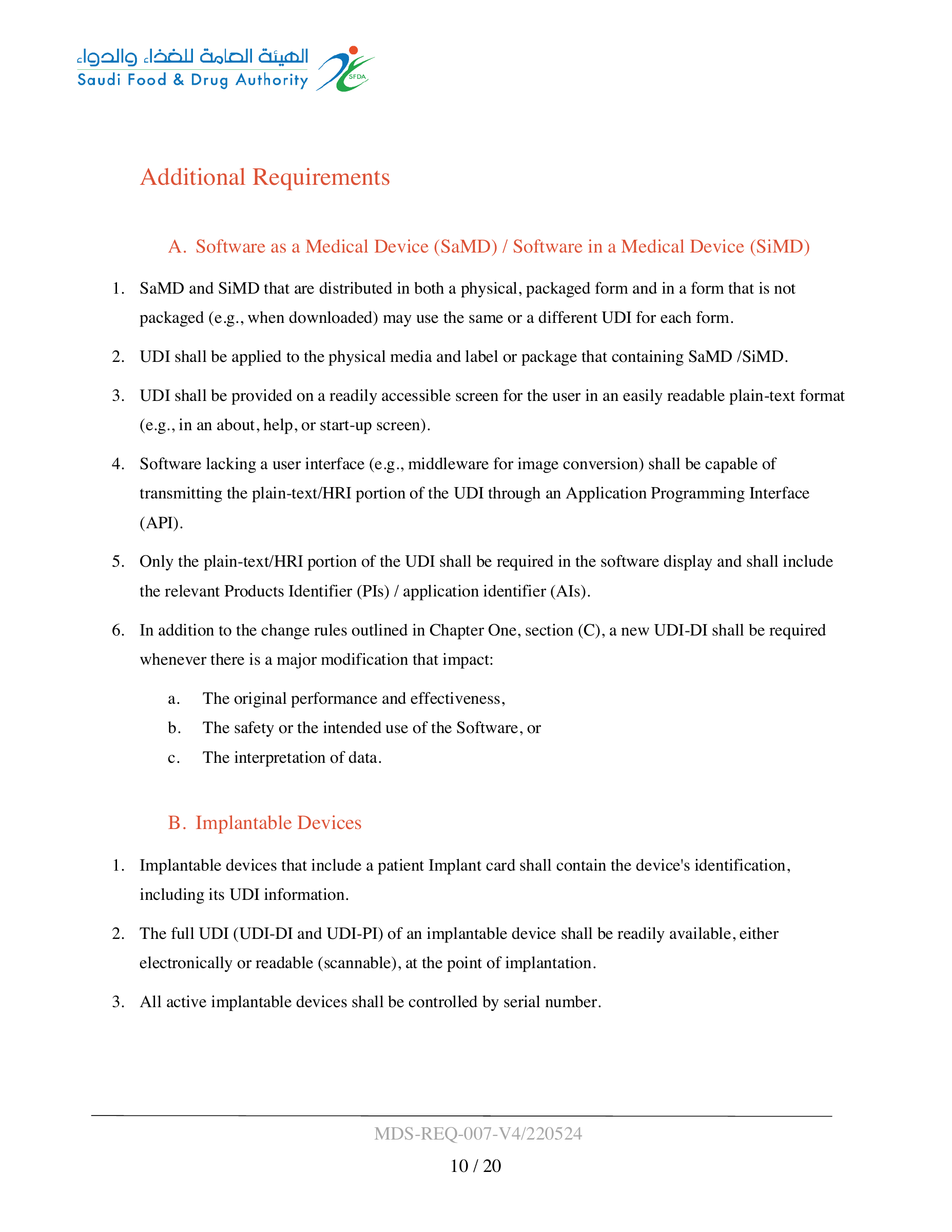 MDS-REQ-007-V4/220524 — original official PDF page 10; complete source layout retained