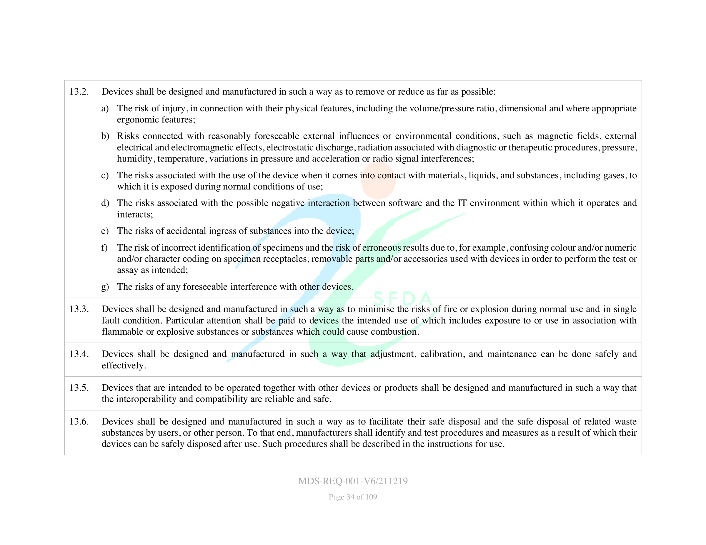MDS-REQ-001-V6/211219 — original official PDF page 34; complete source layout retained