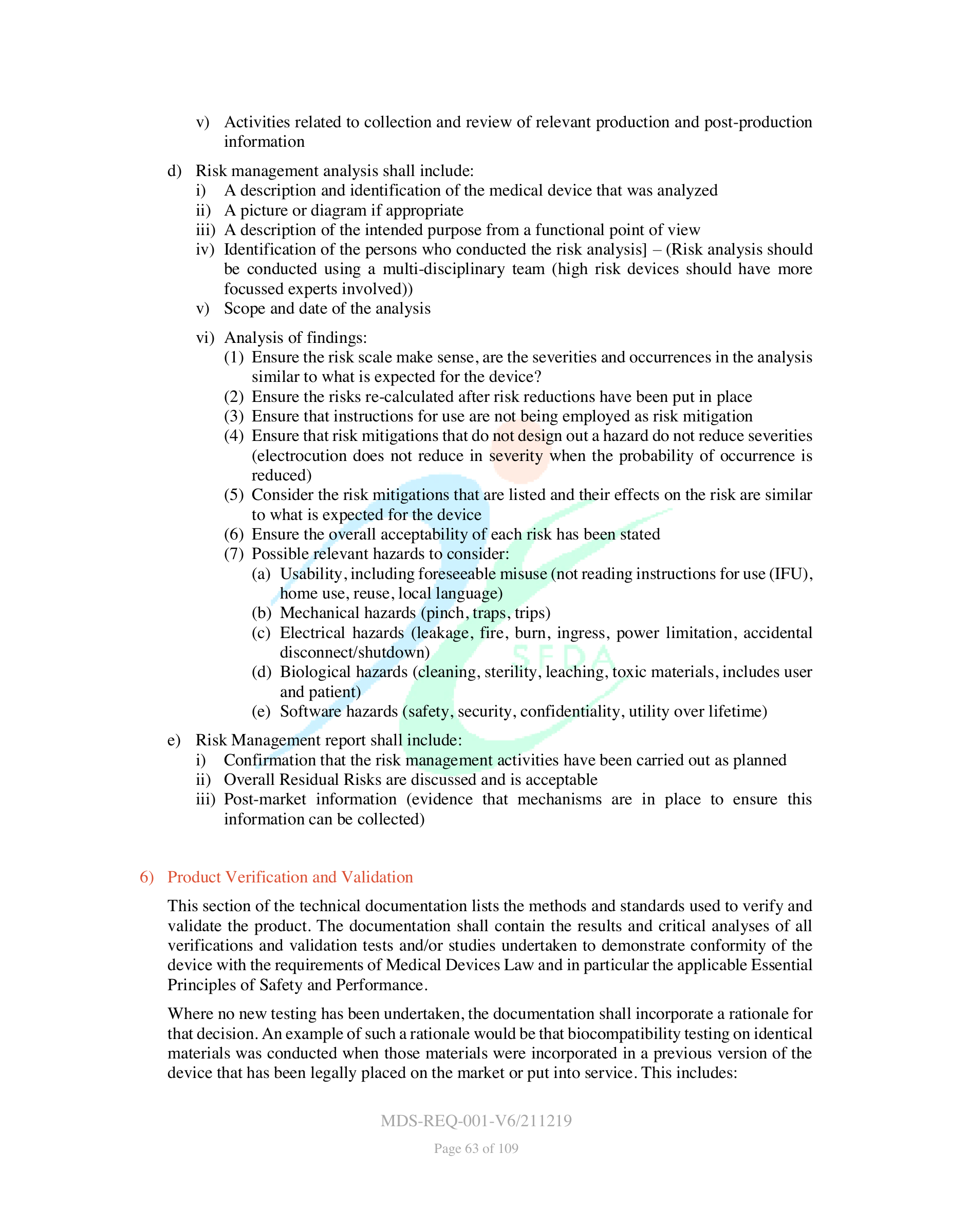 MDS-REQ-001-V6/211219 — original official PDF page 63; complete source layout retained