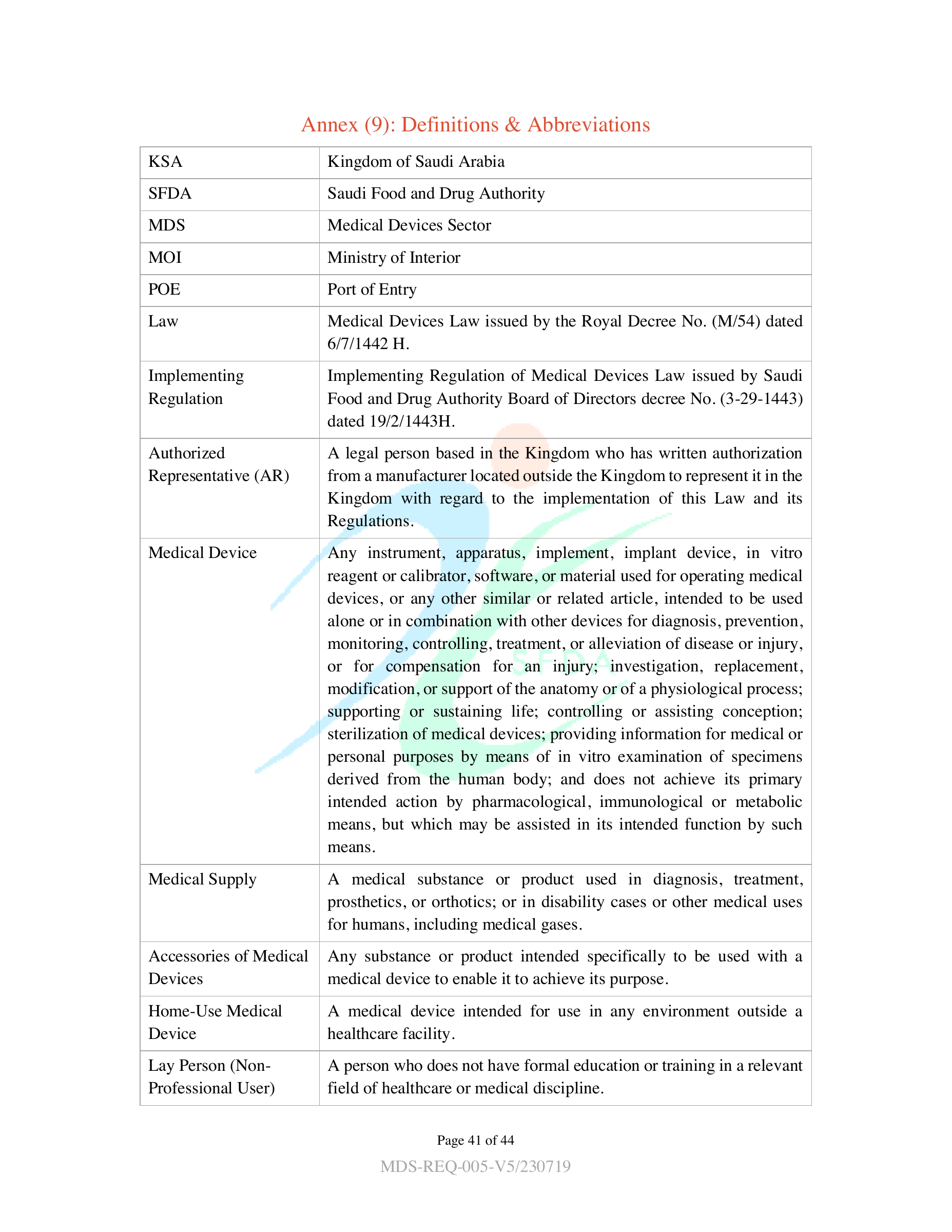 MDS-REQ5 — original official PDF page 41; complete source layout retained