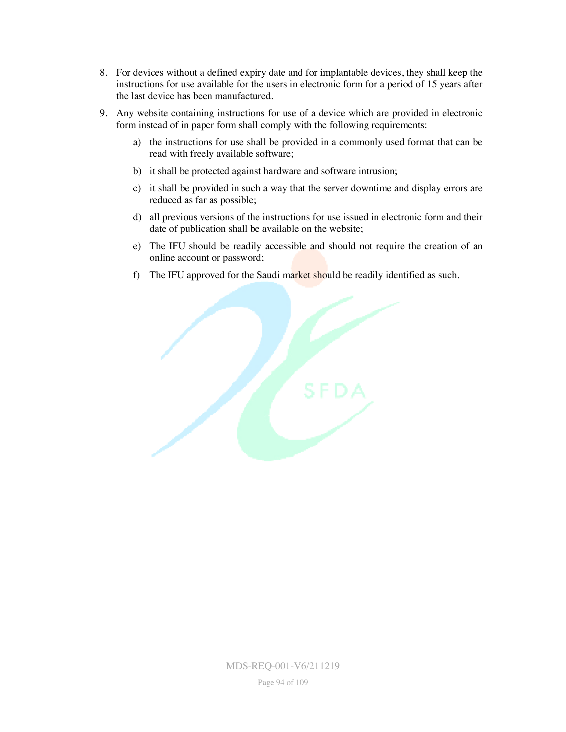 MDS-REQ-001-V6/211219 — original official PDF page 94; complete source layout retained