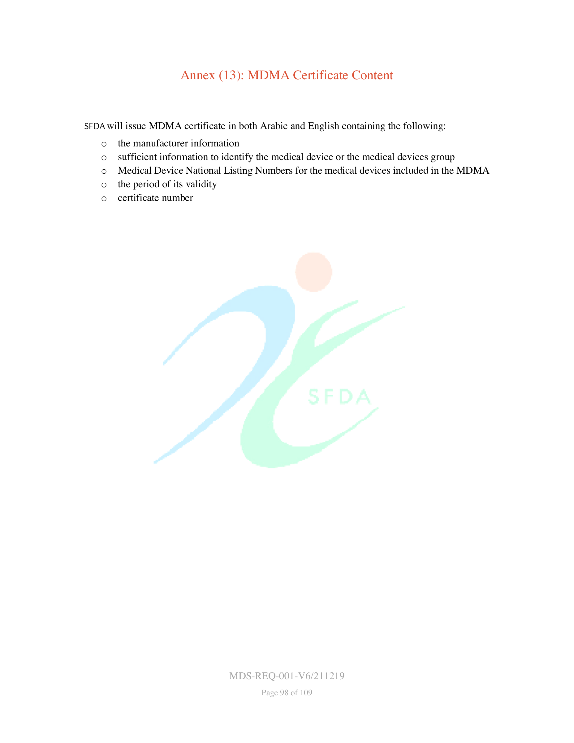 MDS-REQ-001-V6/211219 — original official PDF page 98; complete source layout retained