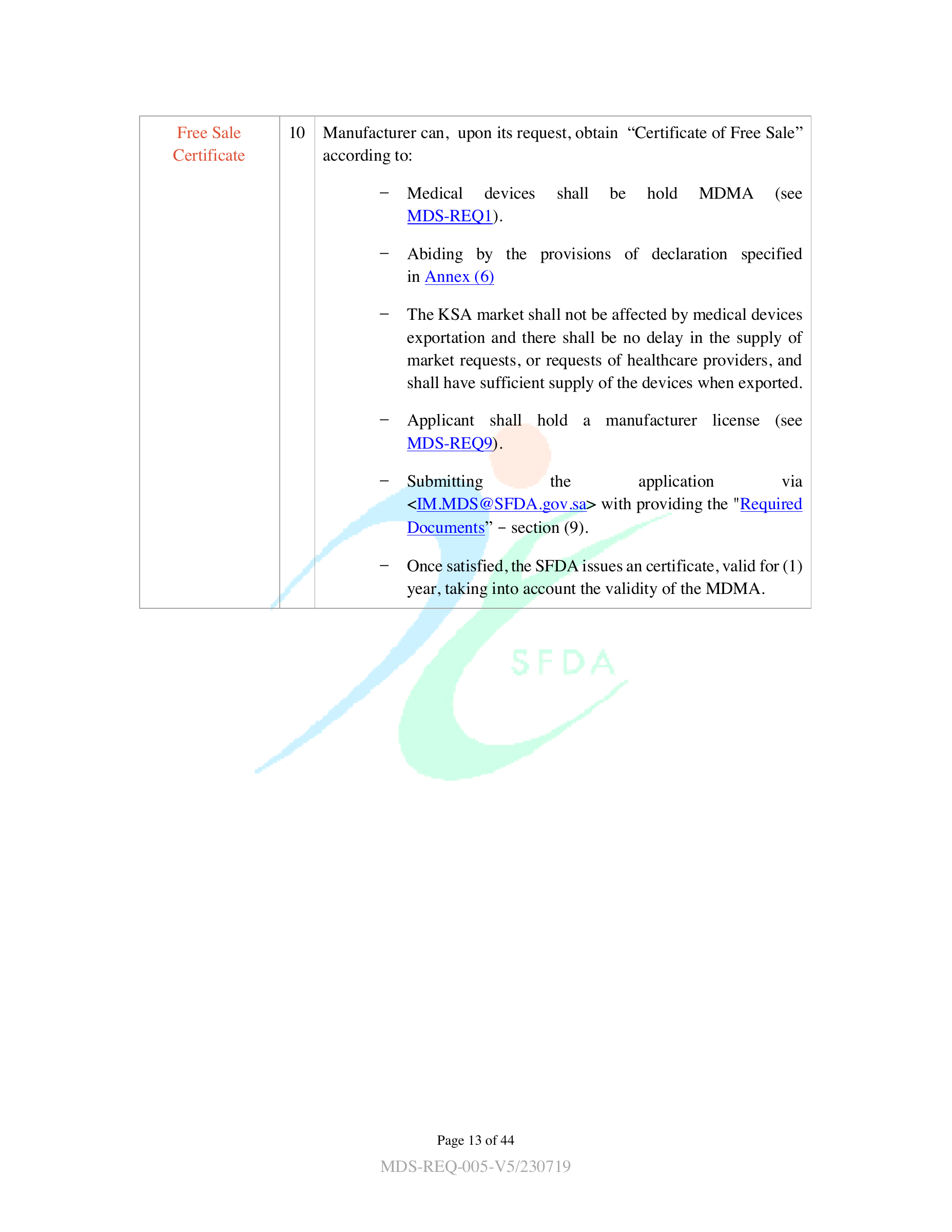 MDS-REQ5 — original official PDF page 13; complete source layout retained