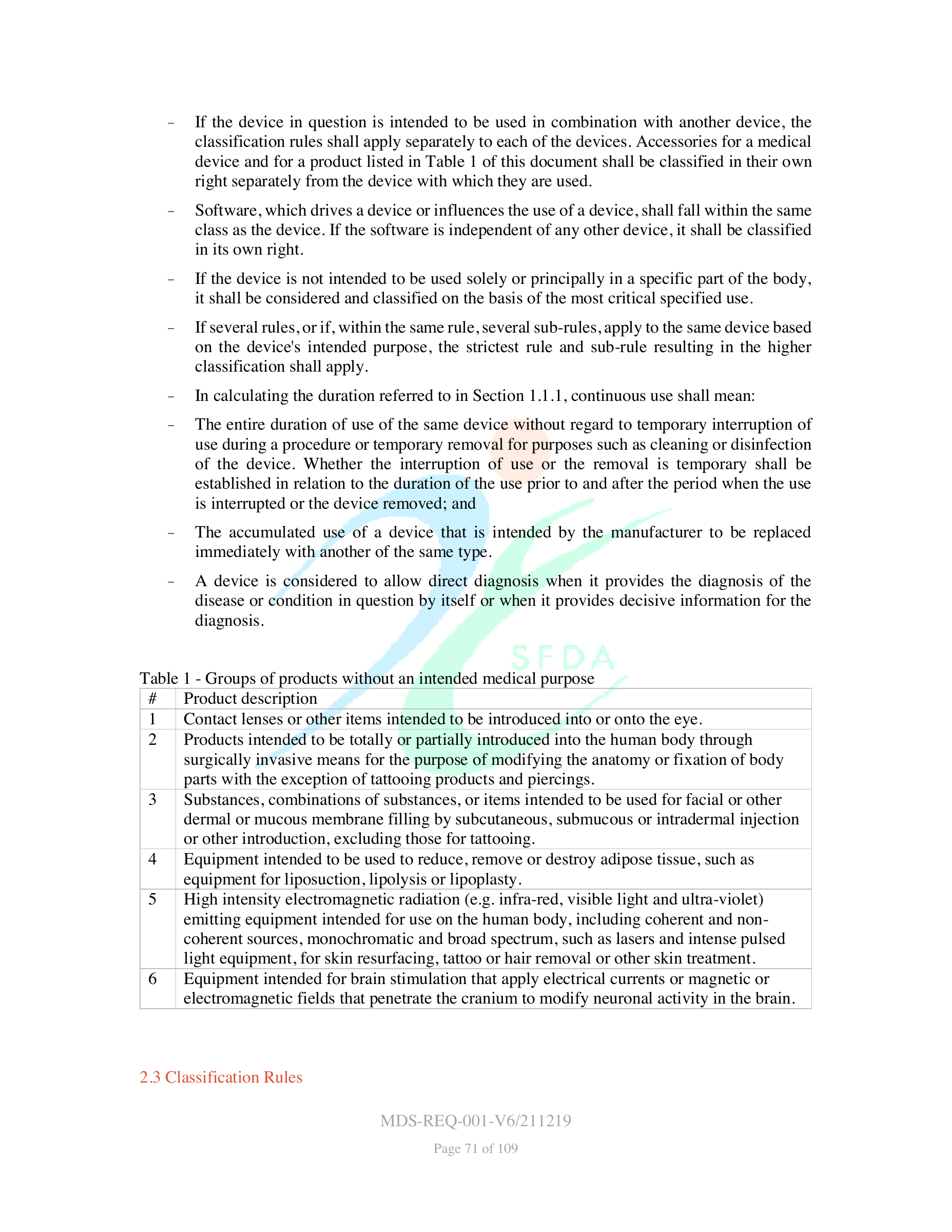 MDS-REQ-001-V6/211219 — original official PDF page 71; complete source layout retained