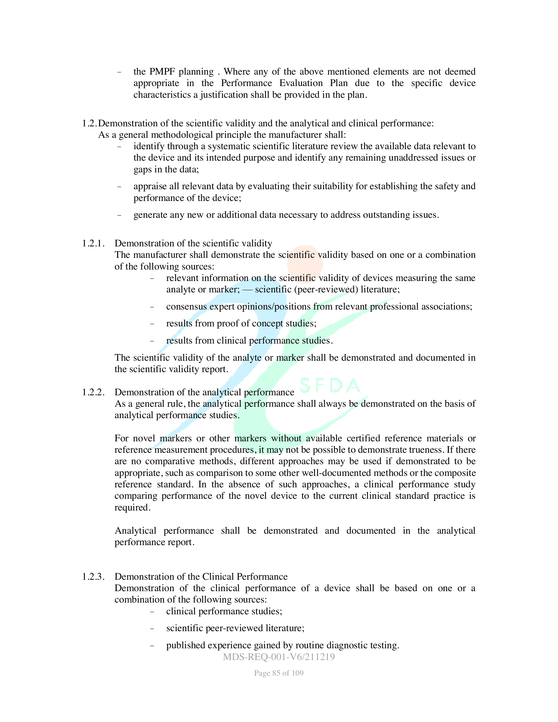 MDS-REQ-001-V6/211219 — original official PDF page 85; complete source layout retained