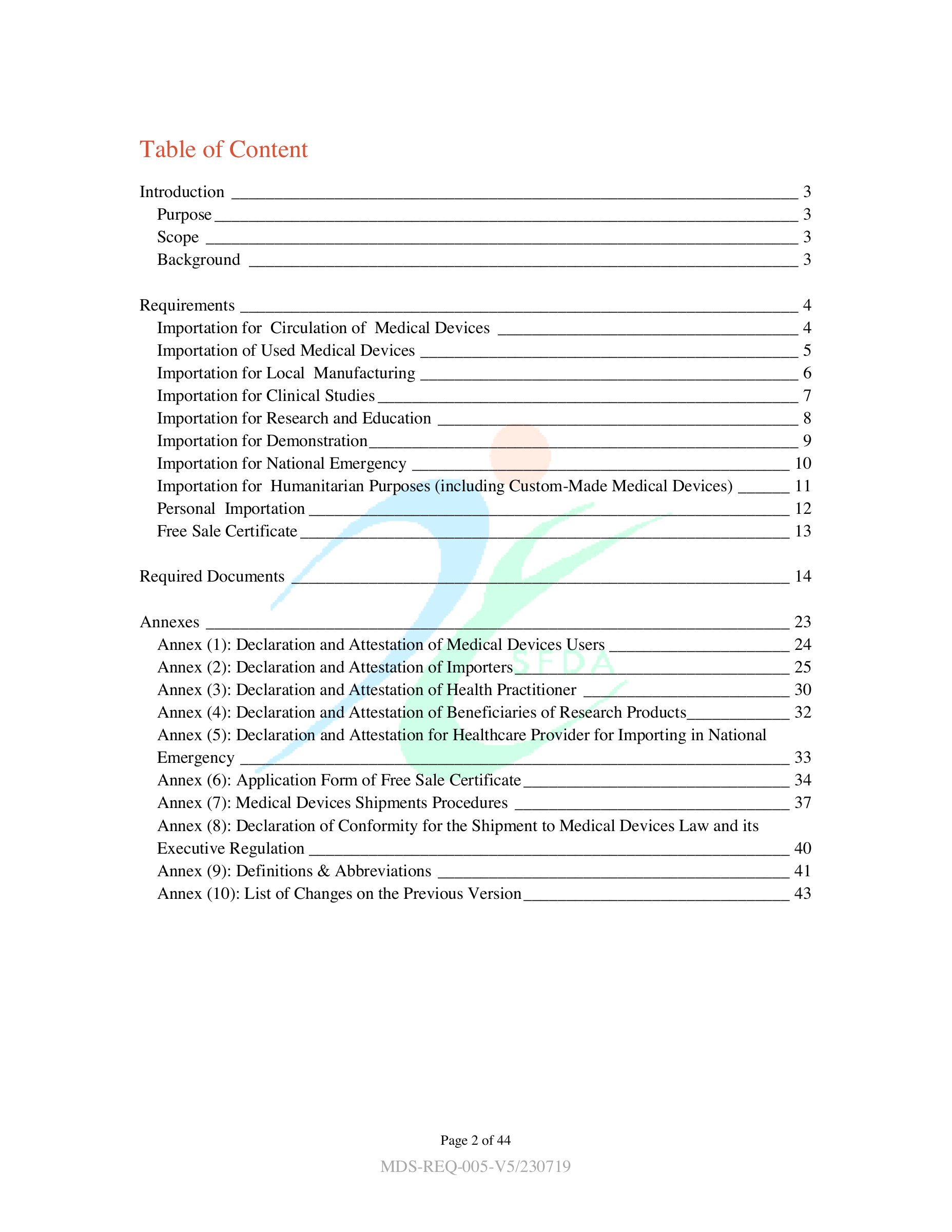 MDS-REQ5 — original official PDF page 2; complete source layout retained