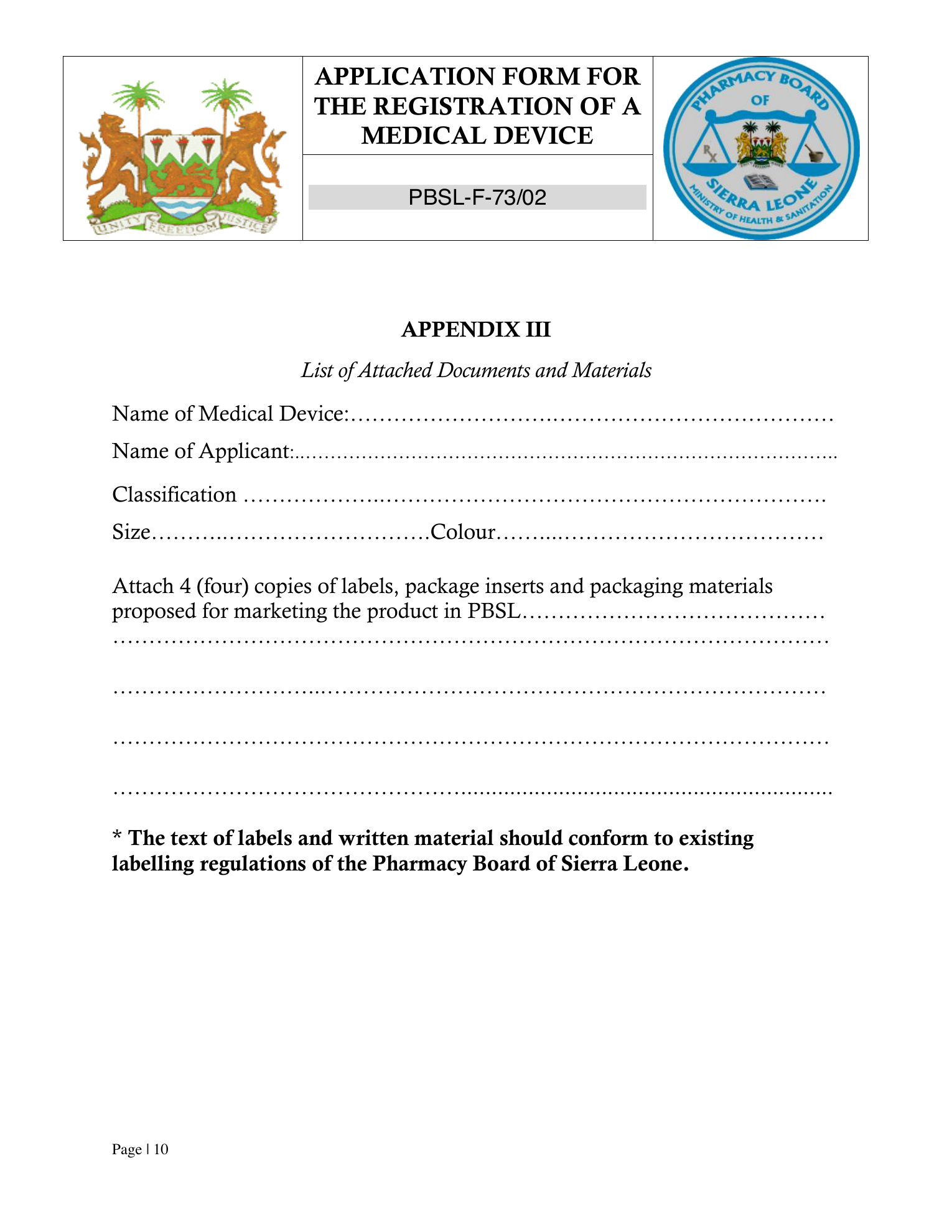 Original PDF page 10 — retained source fields, tables and layout.