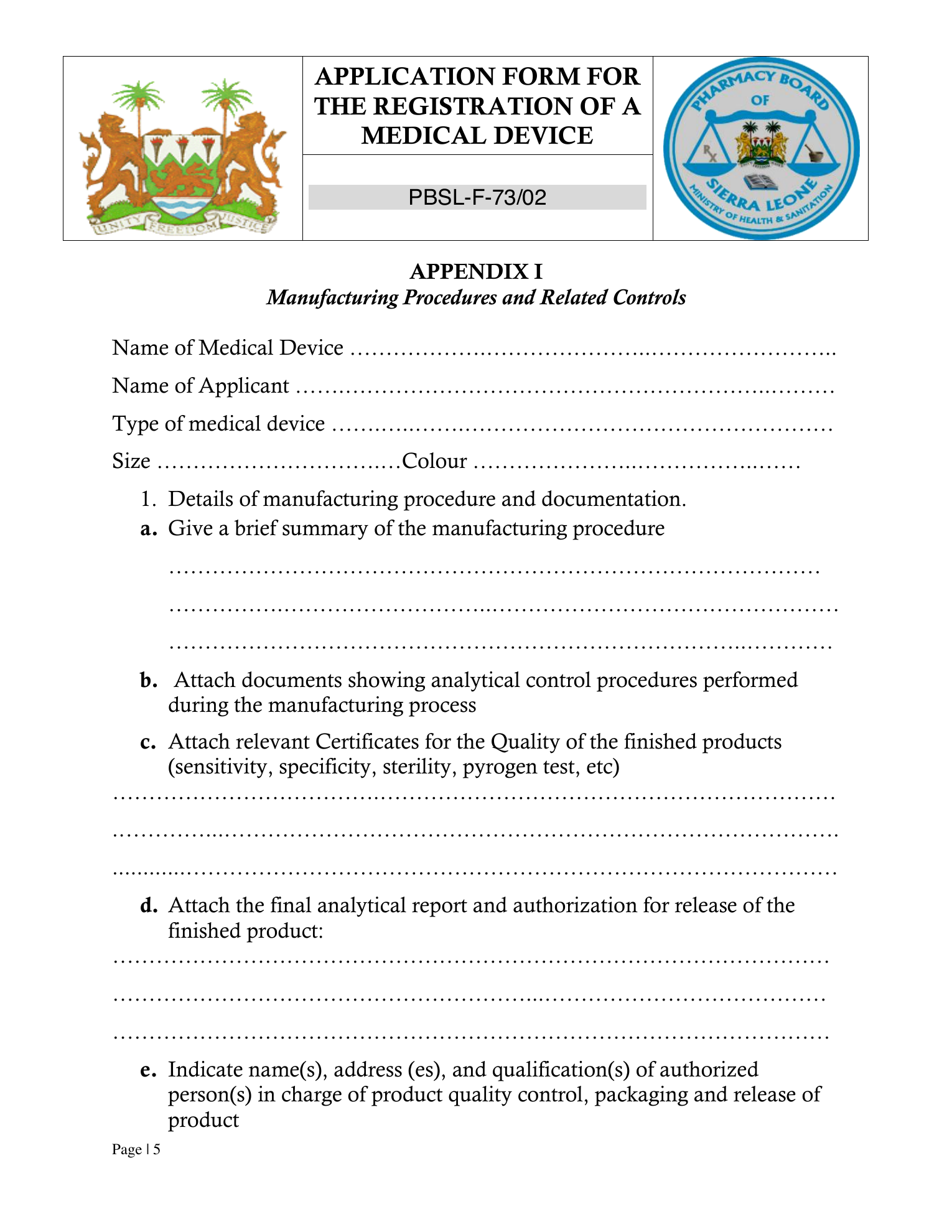 Original PDF page 5 — retained source fields, tables and layout.