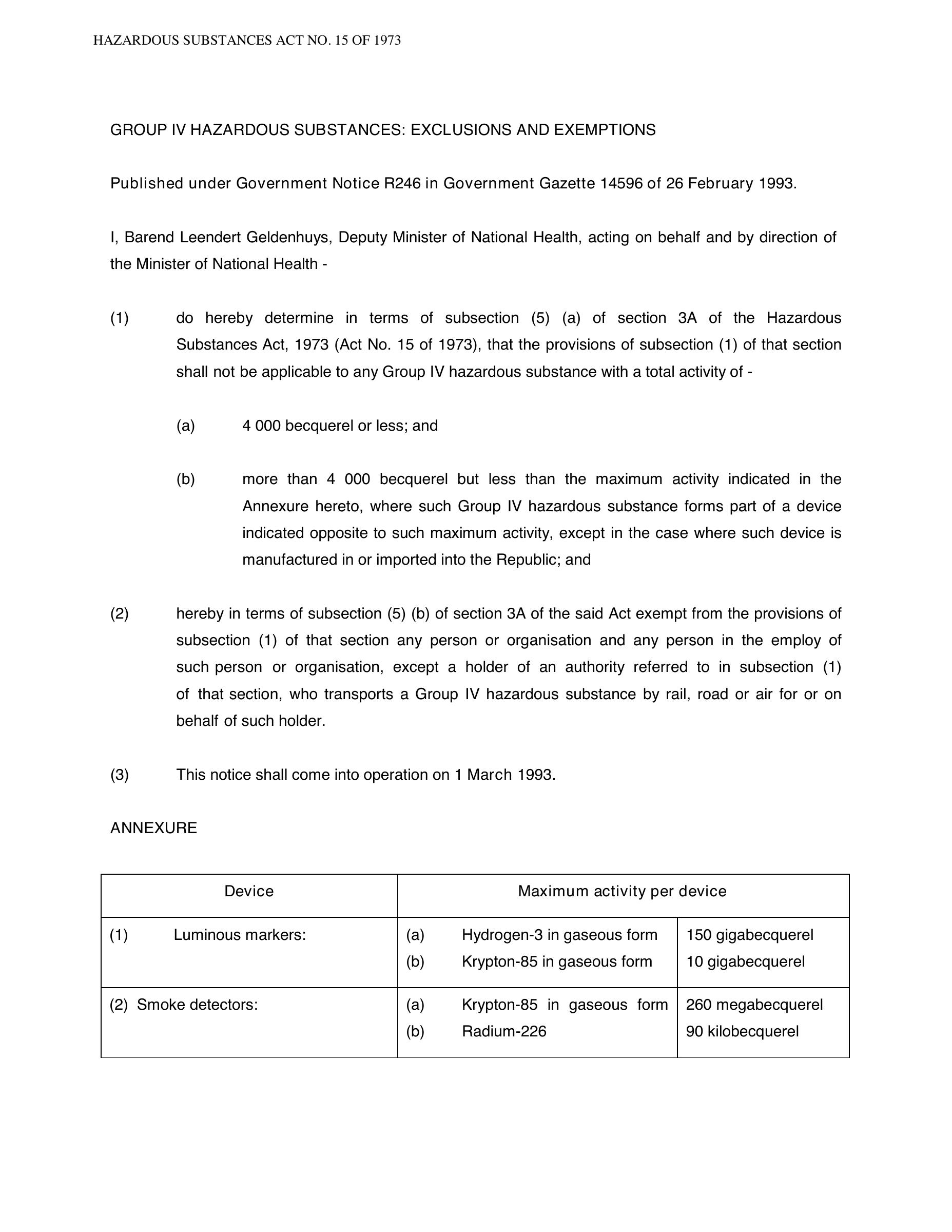 Hazardous Substances Act 15 of 1973 — complete original official PDF page 38