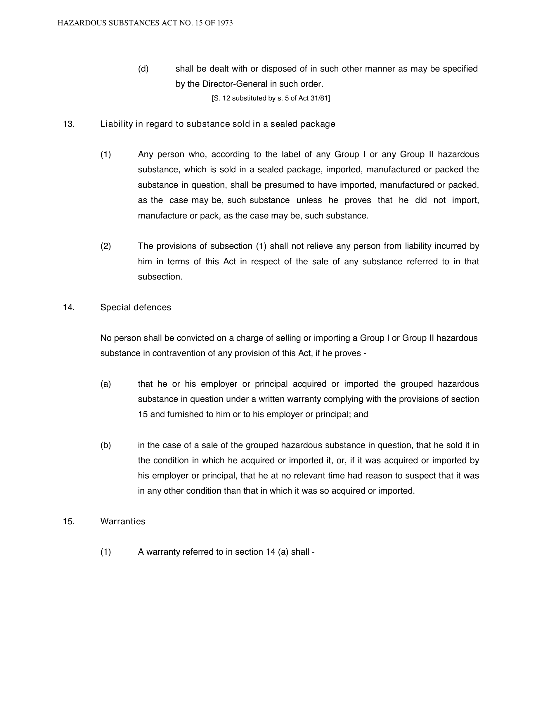 Hazardous Substances Act 15 of 1973 — complete original official PDF page 22